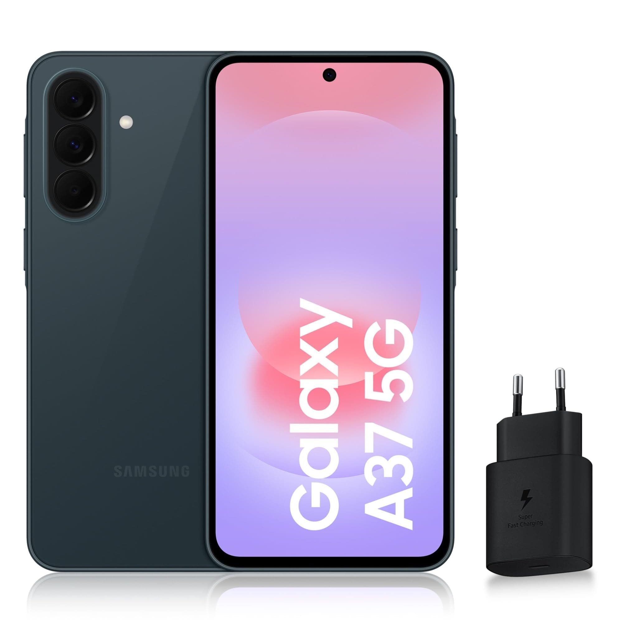 Samsung Galaxy A37 5G, Smartphone Android, 256 Go, Chargeur Secteur Rapide 25W Inclus, Smartphone déverrouillé, Vert foncé, Version FR