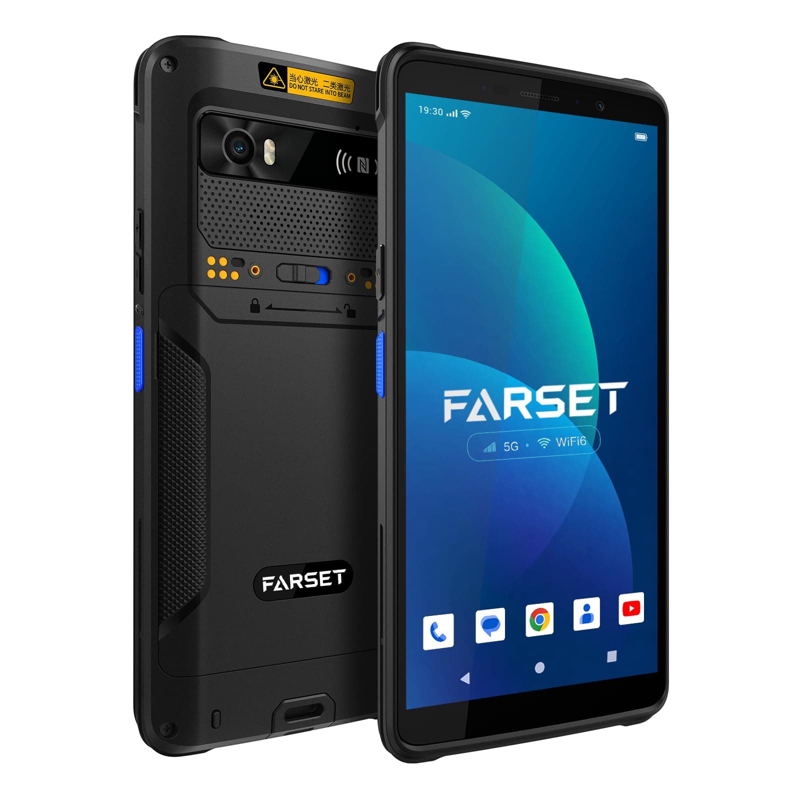 FARSET F35 Escáner de códigos de Barras Android con Motor Licenciado Zebra, computadora móvil PDA de Mano,6 GB + 64 GB, 5G LTE y WiFi 6, Pantalla de 6",5000 mAh,IP68,D/2D/QR para almacén y logística