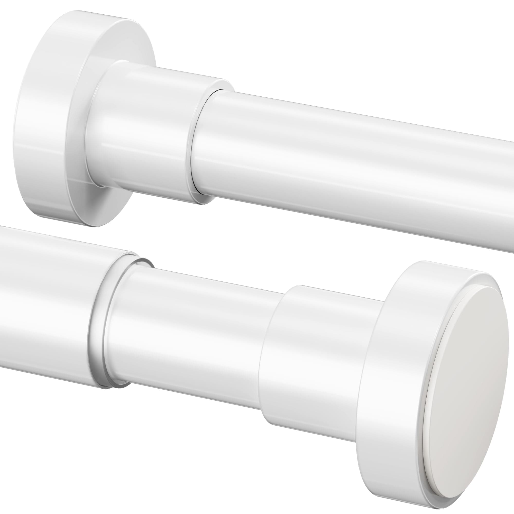 Bastone per Tenda a Pressione Bastone a Pressione per Tenda Senza Forare, Estensibile per Bagno Doccia Camera Tende, Lunghezza 185-250 cm, Ø25 mm, Bianco