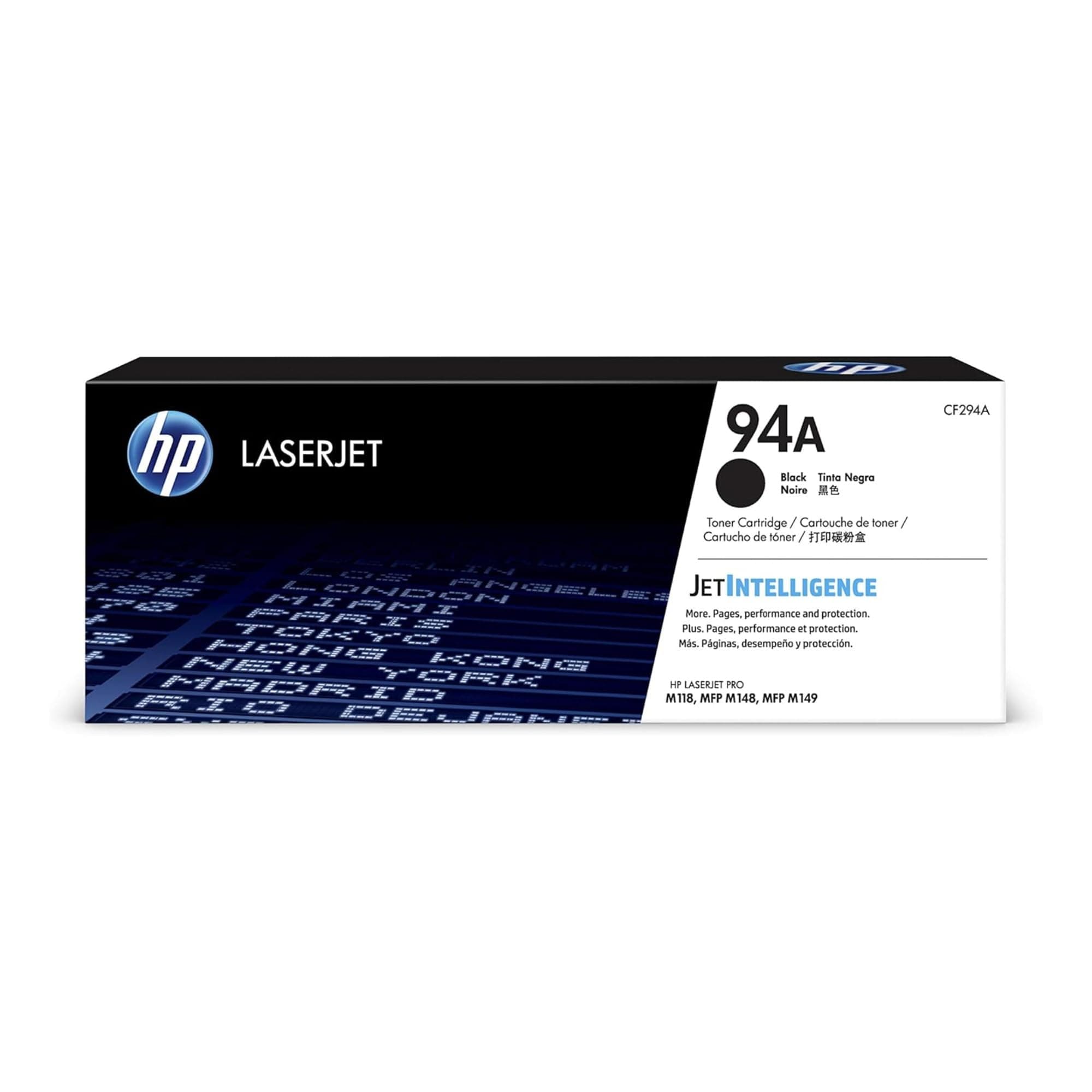 HP 94A CF294A, Negro, Cartucho Tóner Original, de 1.200 páginas, para impresoras HP LaserJet Pro MFP M148dw, MFP M148fdw y MFP M118dw
