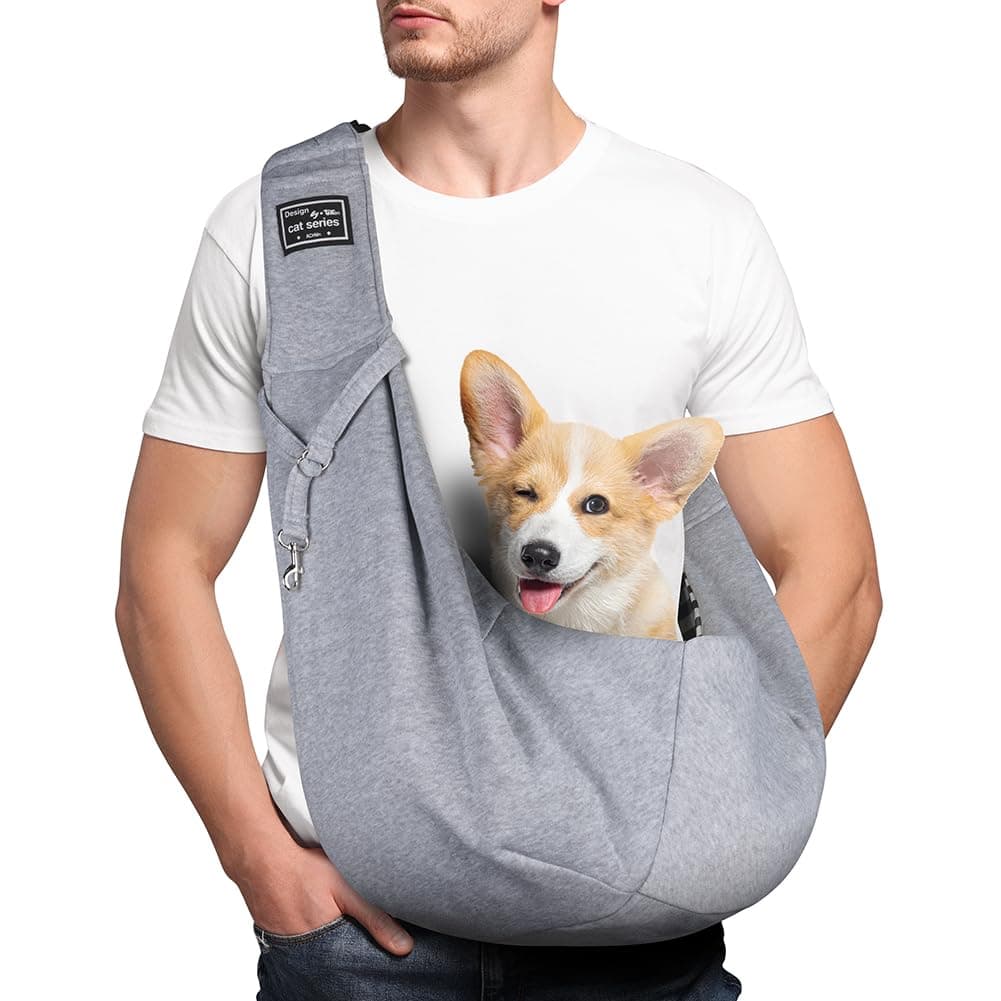 Adiwo Borsa da Viaggio per Cani, Regolabile Borsa da Viaggio per Cani Piccola, Reversibile Borsa a Tracolla Porta Animali Domestici, per Cane/Gatto Fino a 7.5 KG, per Viaggio, Ciclismo, Passeggiata