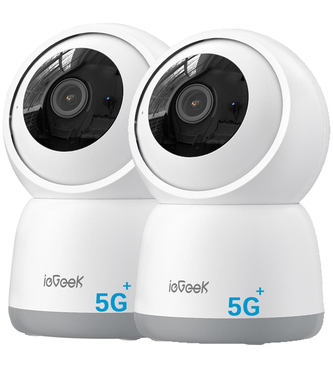 ieGeek 2.4/5GHz Camara Vigilancia WiFi Interior 2K 360°PTZ, Cámara Vigilancia Interior para Bebes/Mascotas/Seguridad Casa, Seguimiento Automático, Voz Bidireccional, Detección Humanoide, Alarma, 2Pack