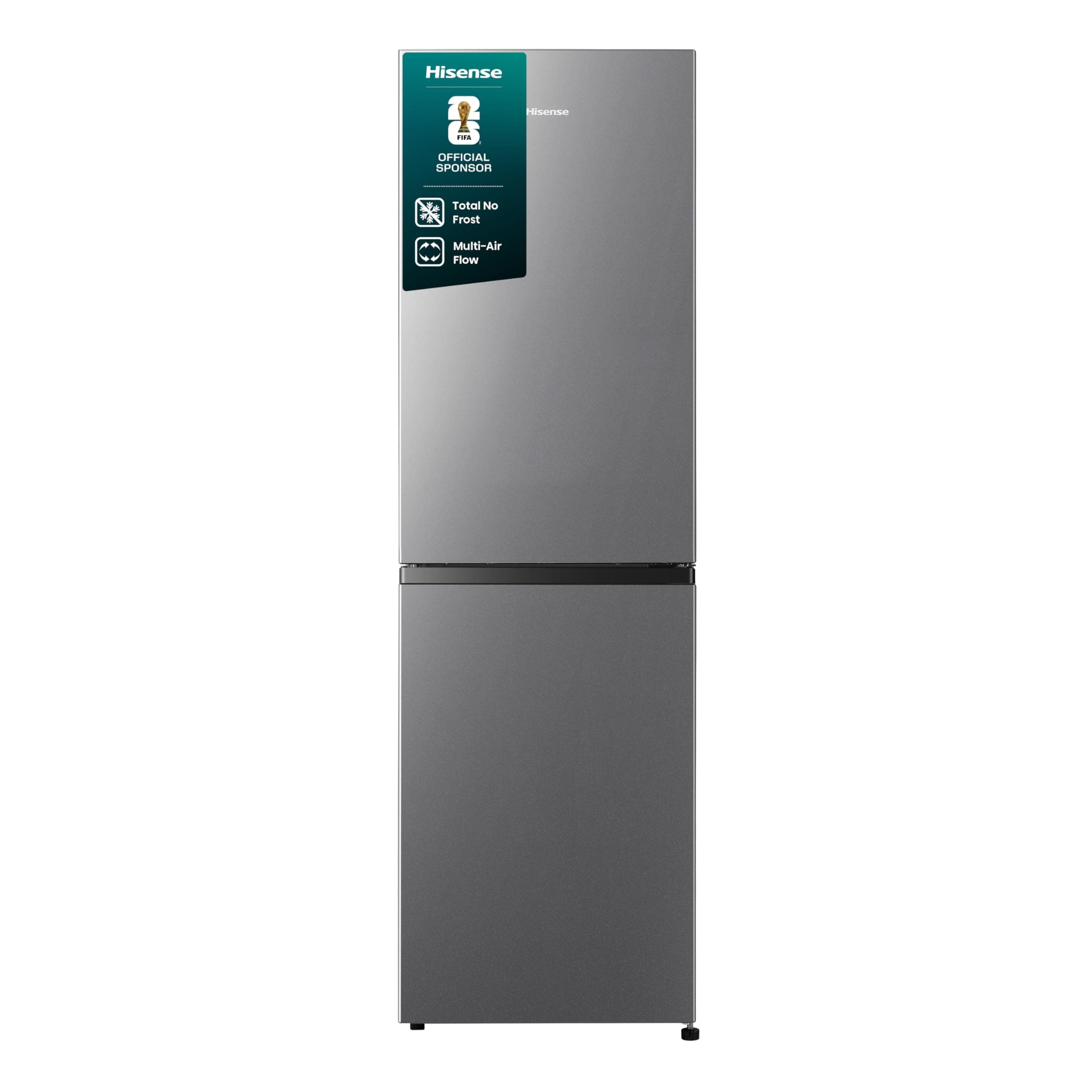 Hisense RB327N4AD2 Kühl-Gefrierkombination/ NoFrostPlus/ Multiflow 360°/ HolidayMode/ FreshZone/ 182,4 cm/ Kühlteil 171 l/ Gefrierteil 85 l/ 41 dB/ 287 kWh/ Jahr/ Edelstahl-Look
