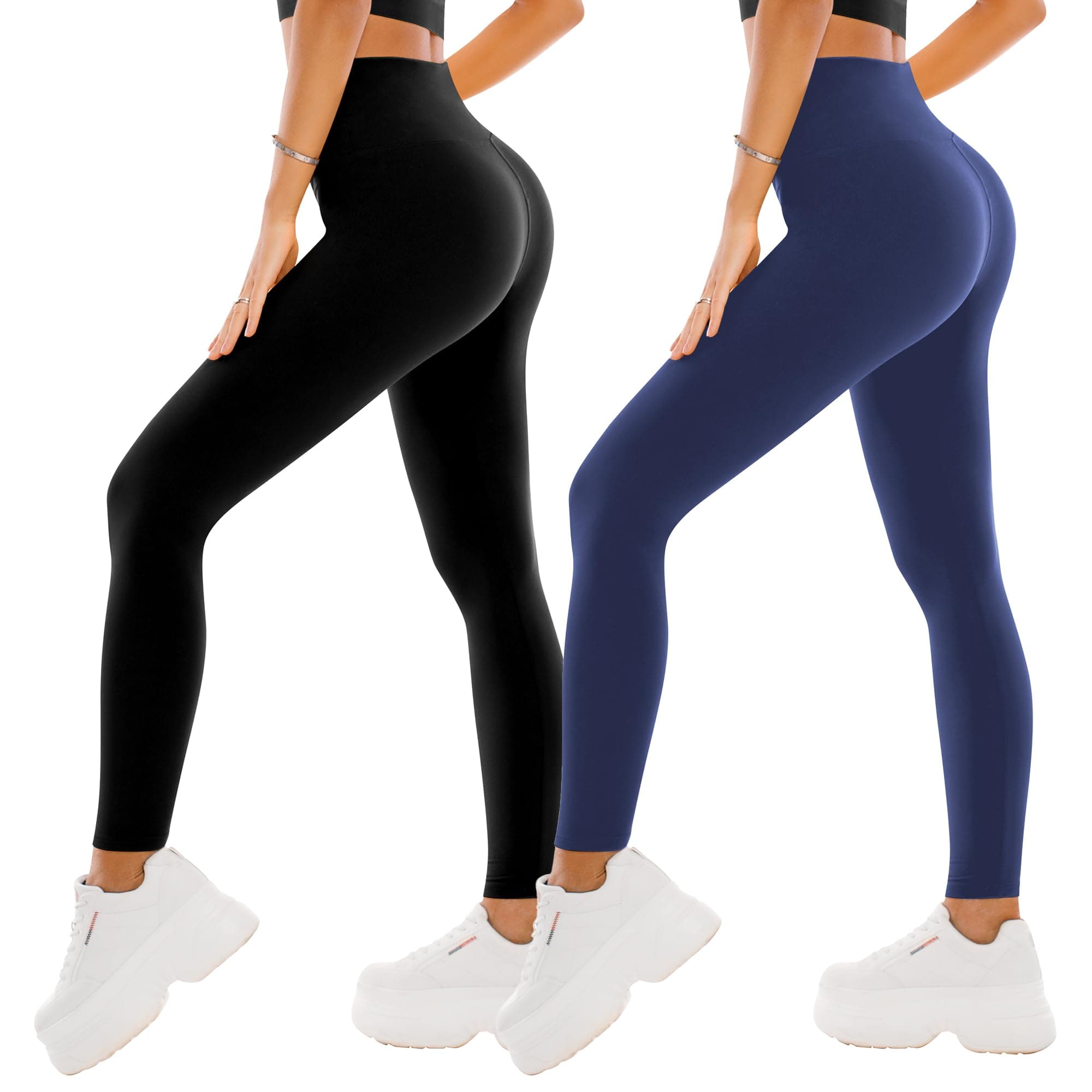 SINOPHANT 2 Leggins Mujer Pantalon Yoga Mallas Deporte Leggings Suaves Elásticos de Cintura Alta Pilates