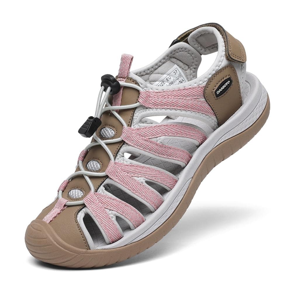 Dannto Sandalias de caminata para mujeres aire libre sandalias de senderismo Sandalias cerradas de goma para deportivas