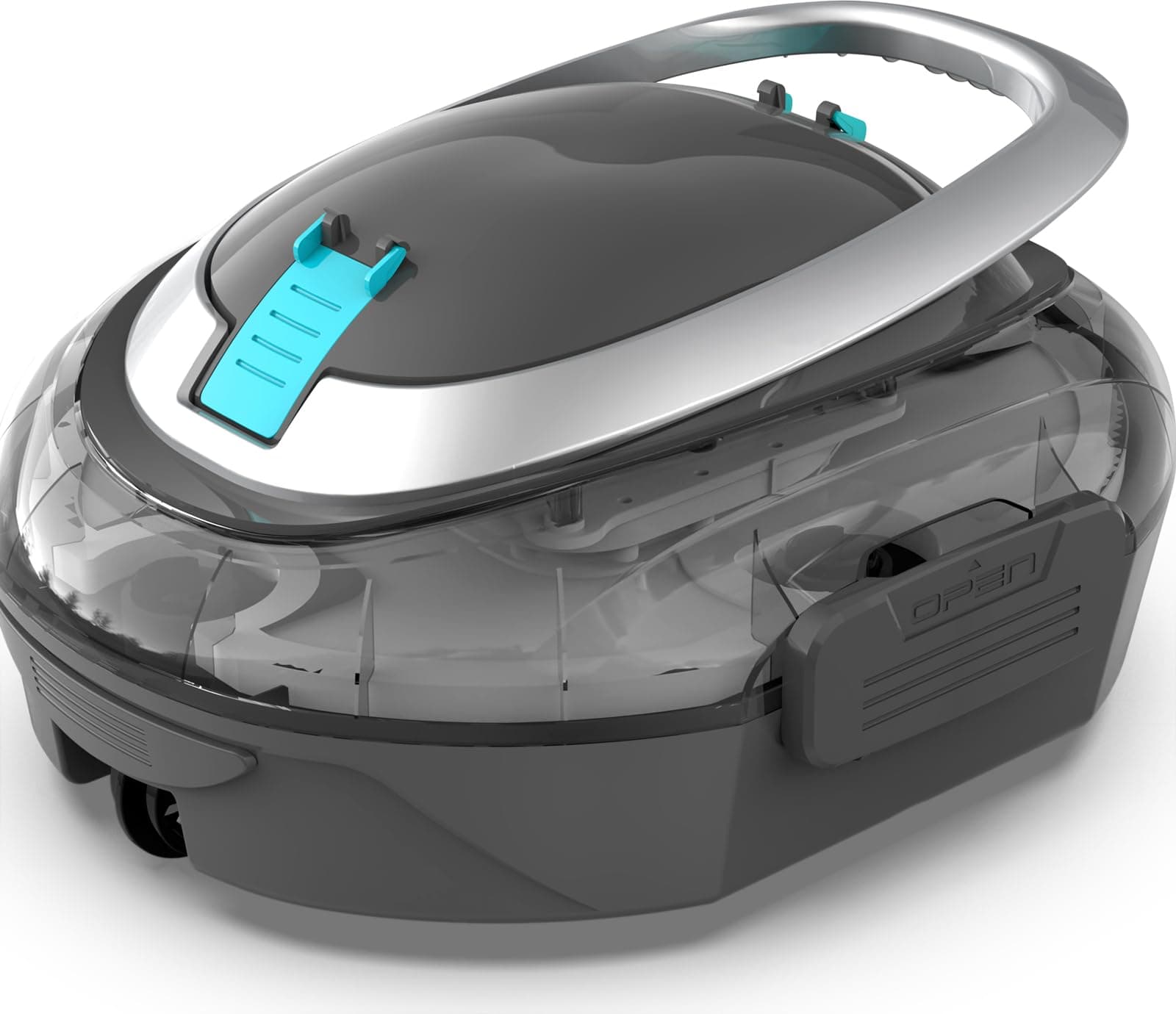 BRINBO S2 Robot Piscine, Aspirateur sans Fil Rechargeable, Filtration Double, Double Moteur, 90min Fonctionnement, 2,5H Charge Rapide, Stationnement Auto, pour Piscines à Fond Plat jusqu'à 80m²,Gris