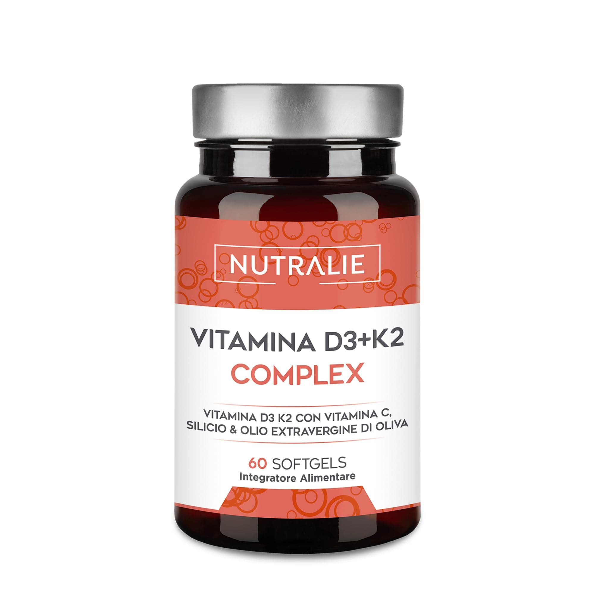 Vitamina D3 e K2 10000 UI - Immunità Ossa e Muscoli | Vit D3K2 MK7 con Vit C e Olio Extravergine di Oliva - 60 Softgel Vitamina D Complex Nutralie