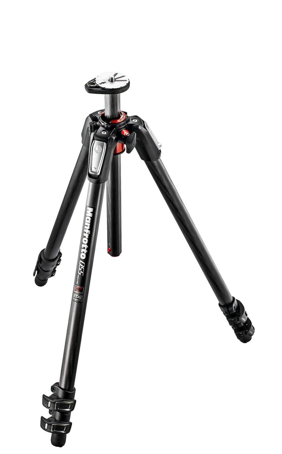 Manfrotto 055XPRO Trípode de Fibra de Carbono de 3 Secciones – Trípode Profesional para Cámara, Ideal para Fotografía y Creación de Contenido en Viajes