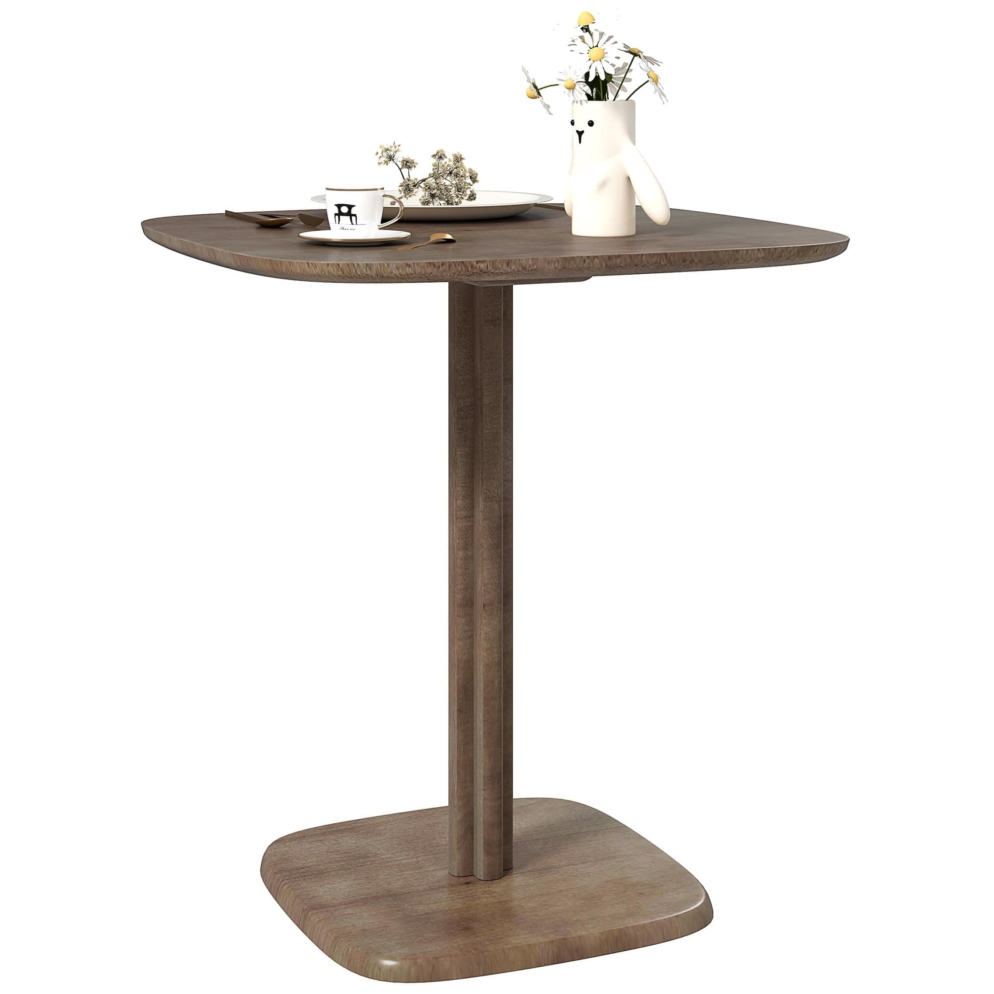 HOMCOM Table à Manger pour 4 Personne Table de Cuisine Style Moderne avec Plateau Aspect Bois, 70 x 70 cm, Marron
