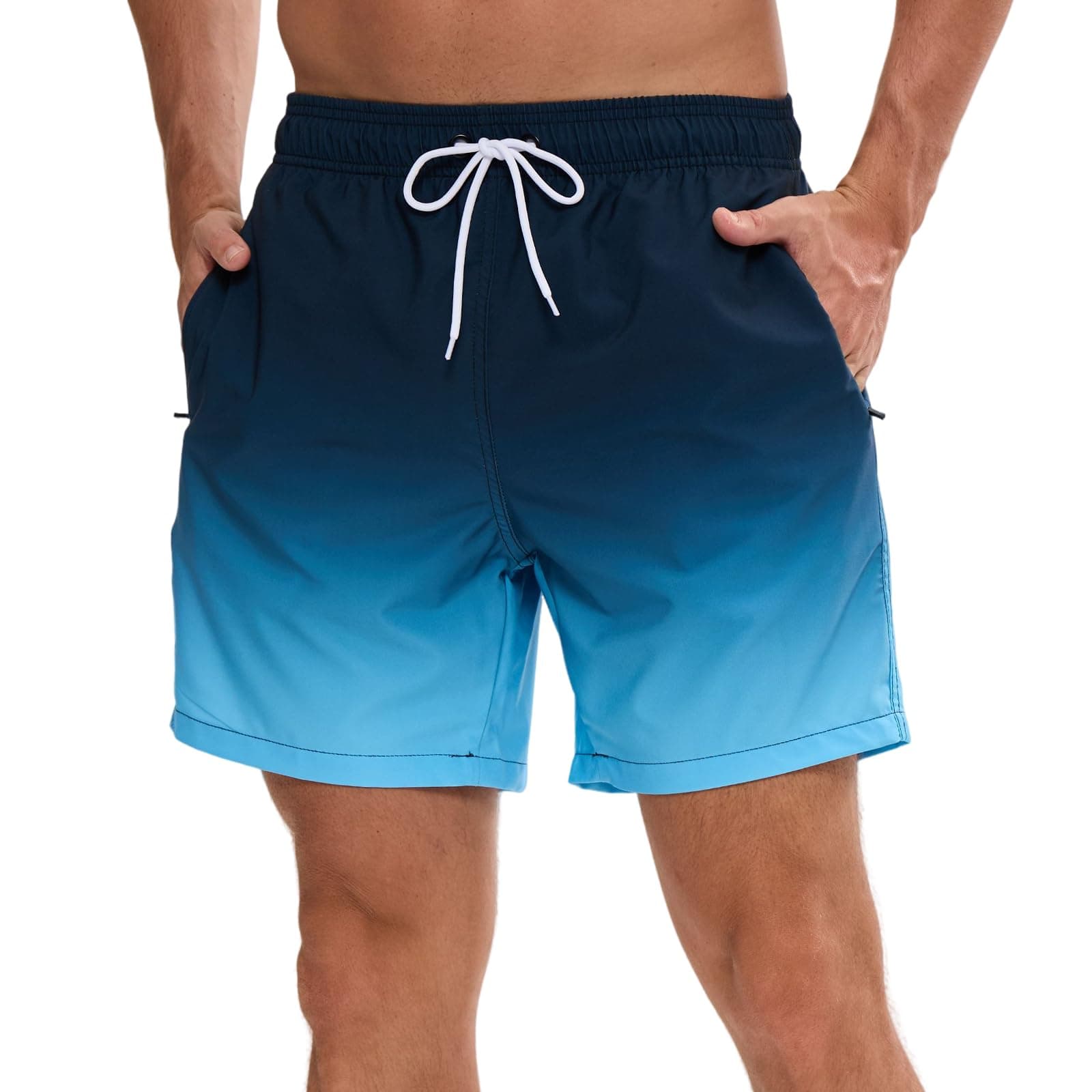 Vorvowry Costume Uomo Mare Calzoncini Asciugatura Rapida Costumi da Bagno Impermeabile Boxer con Tasca Estivi Pantaloncini Uomo Colore Sfumatore per Nuoto Corsa Fitness