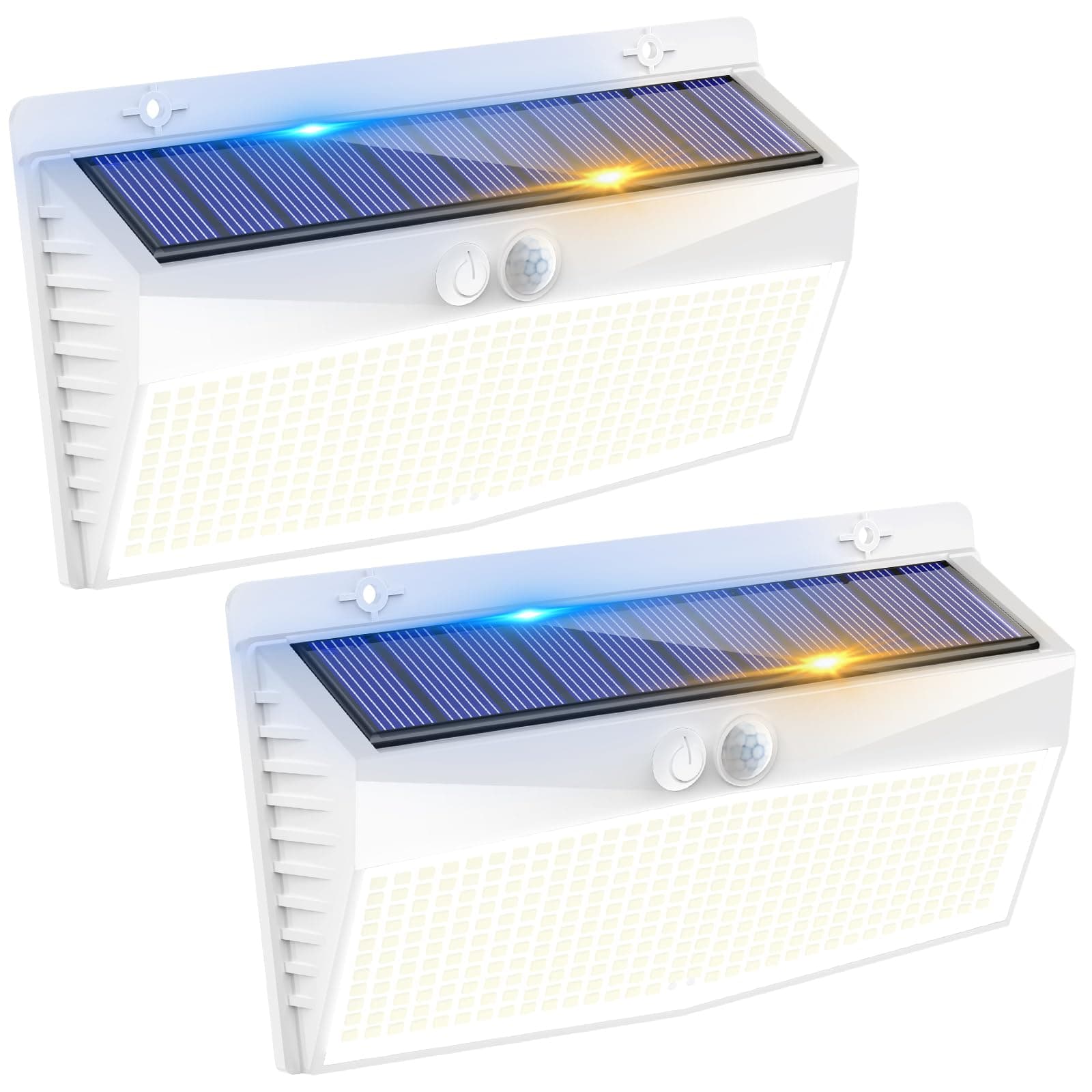 Peasur Luz Solar LED Exterior Jardin Marco Blanco/368LED Luces Solares con Sensor de Movimiento, IP65 Impermeable Focos LED Exterior Solares, Superbrillante Lamparas Solares