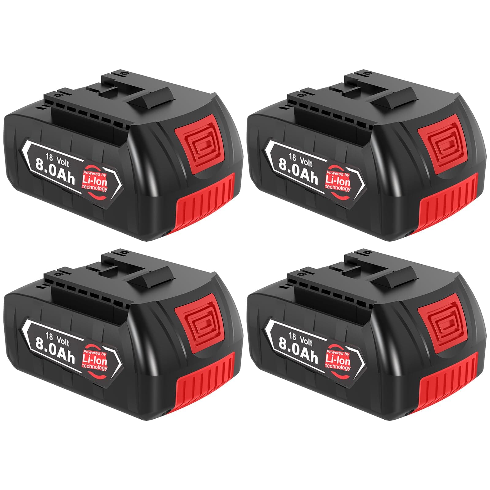 4pièces 8000mAh/8.0Ah Remplacement pour Bosch 18V Batterie Série GBA BAT609 BAT609G BAT618 BAT618G BAT619 BAT619G BAT610G BAT610 BAT612 BAT622