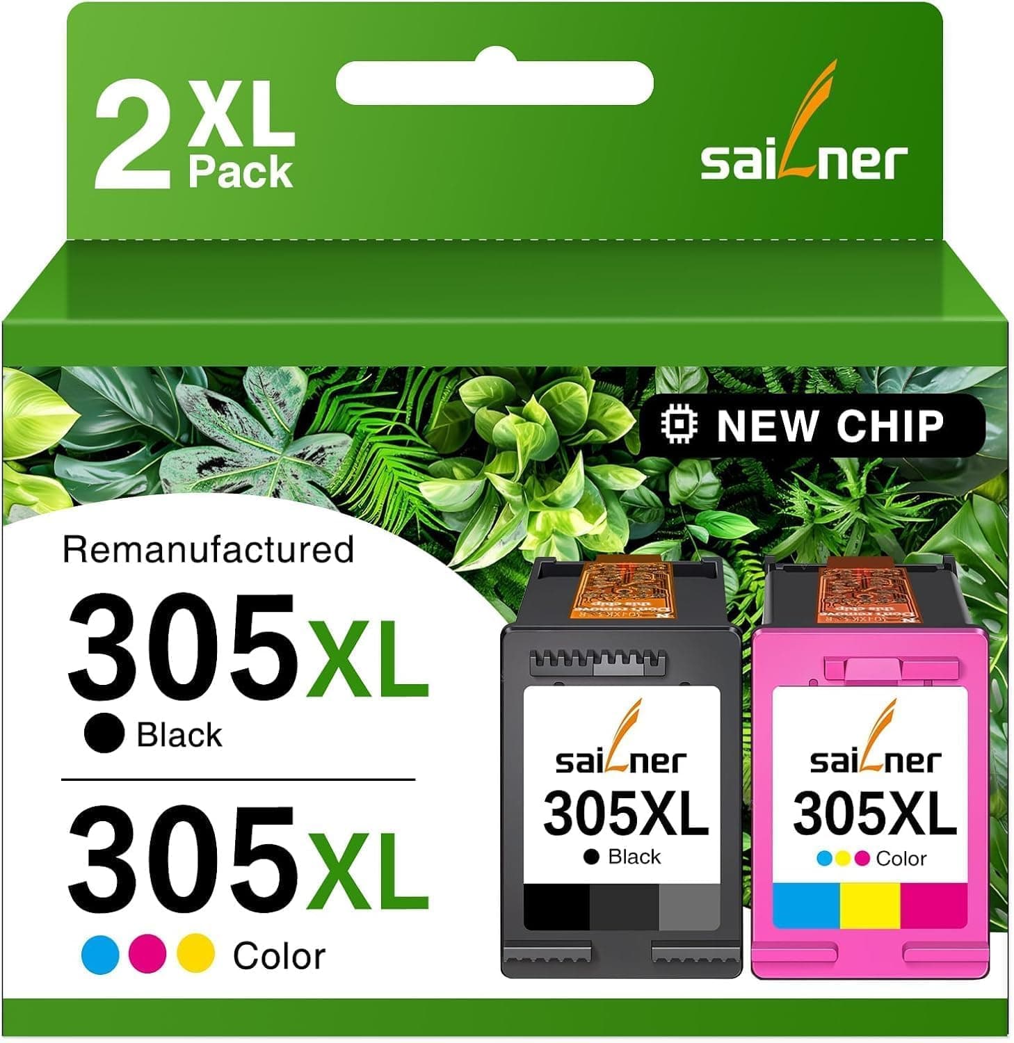 Sailner 305 XL Cartouche d'encre Remplacement pour Cartouche HP 305 XL Noir et Couleur pour HP DeskJet 2700 2720e 2720 2710 4120 4120e 4130 Envy 6032e 6010 6010e 6020 6020e 6022 6030 (Noir/Tri-Colore)