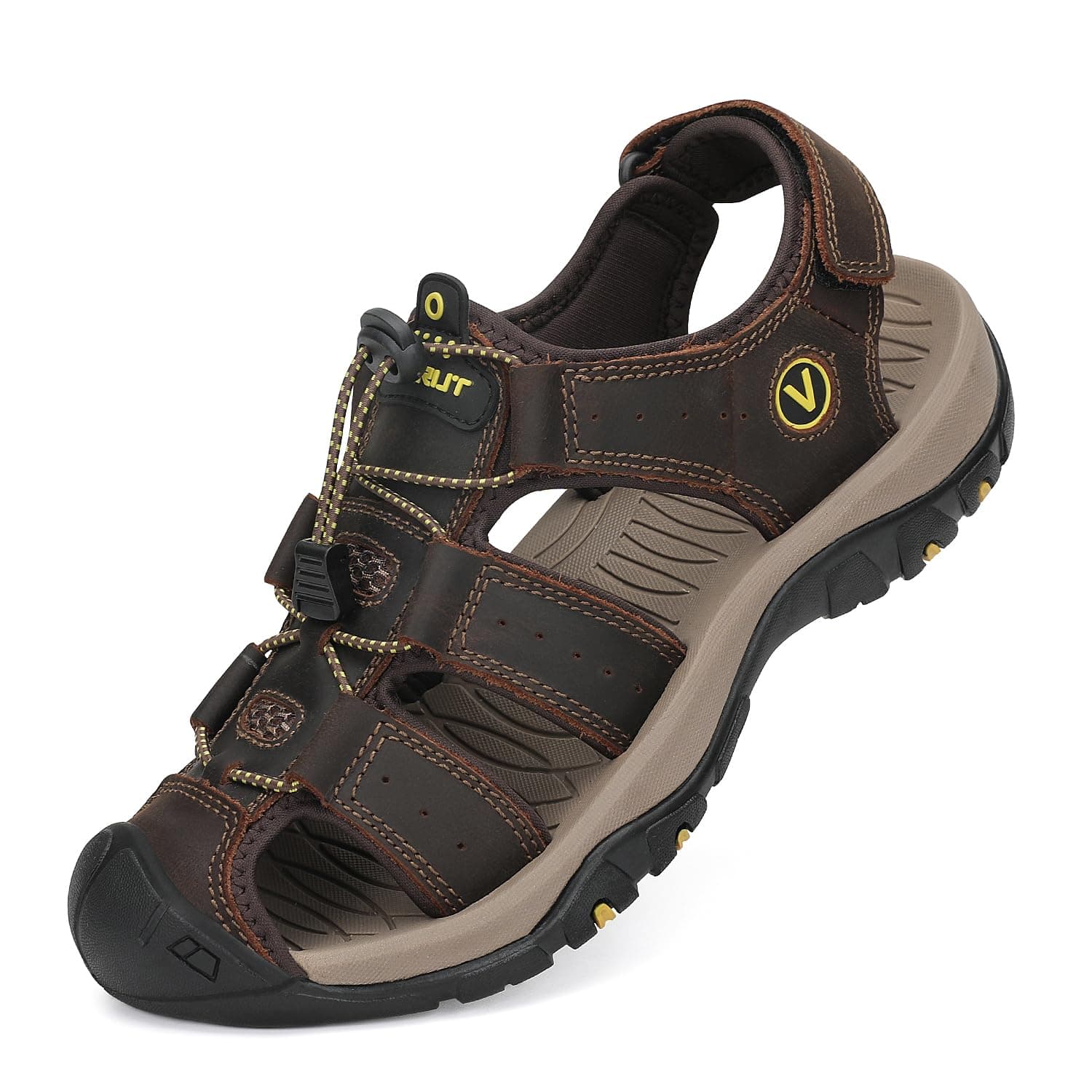 FLARUT Sandali Estivi Uomo Esterni PelleTraspirante Sandali Sportivi Scarpe da Trekking Passeggiata Fisherman Casual Sneakers Antiscivolo