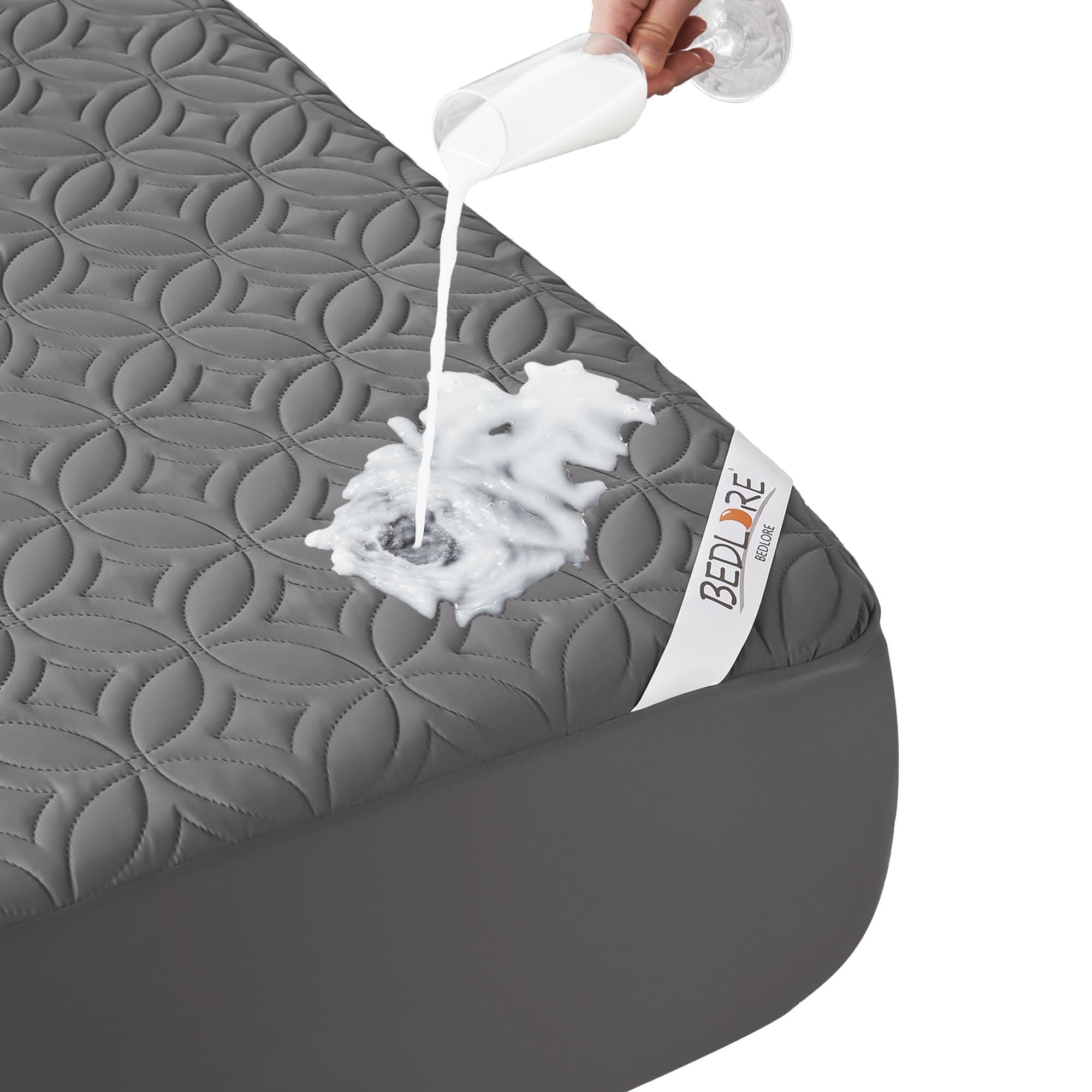 BEDLORE Protège-Matelas 180x200 Imperméable,Housse de Matelas à Poche Extra-Profonde en Microfibre Douce Brushed avec Couche TPU Améliorée, Lavable en Machine (Gris)