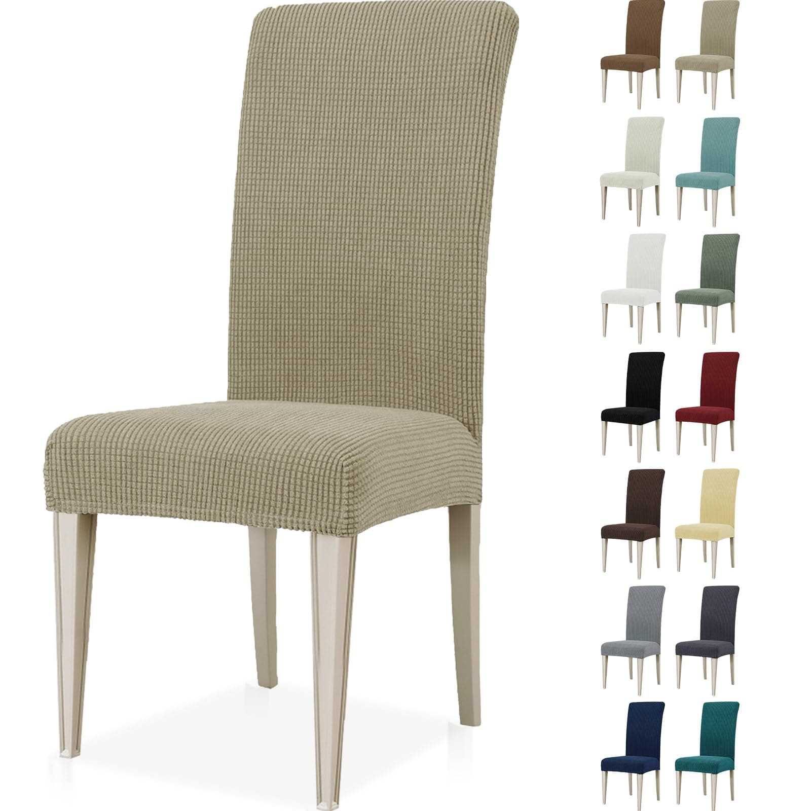Ystyle Fundas Sillas De Comedor Pack 6, Fundas para Sillas Ajustables, Funda para Sillas Elástica, Cubre Funda Protectora Sillas Lavables para Banquetes Hogar Restaurante Hotel, Caqui