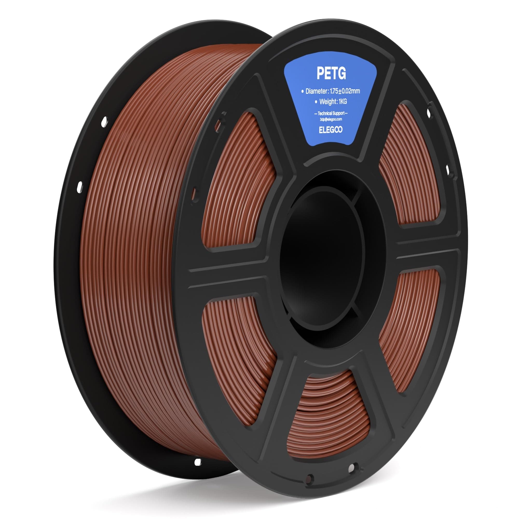ELEGOO Filamento PETG 1.75 1KG Marrón | PETG para Impresora 3D, Precisión Dimensional +/- 0.02mm, Carrete de Filamento 3D, para Mayoría Impresoras 3D