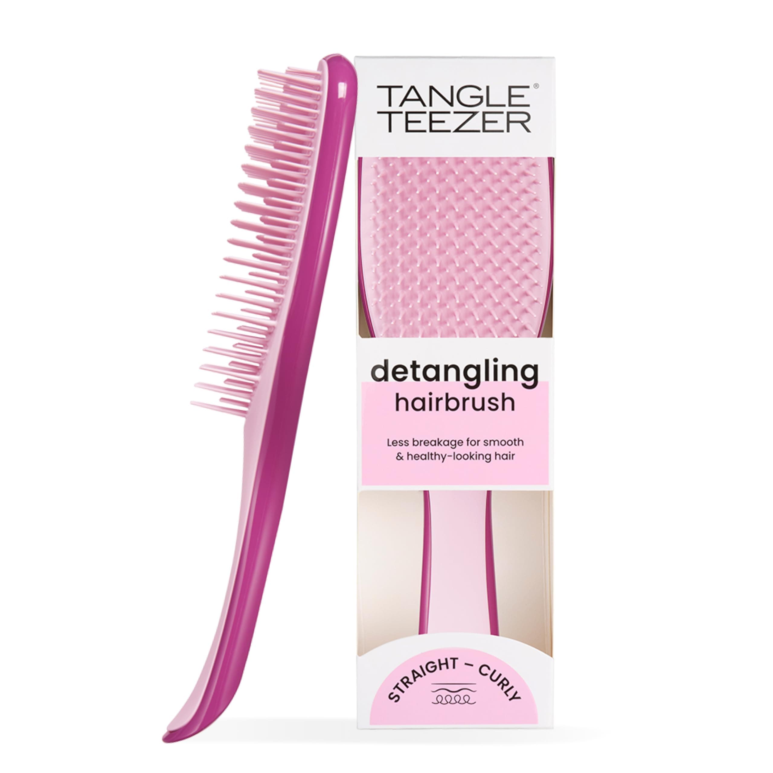 Tangle Teezer Ultimate Detangler - Districa i capelli bagnati e asciutti - Anti-rottura e scioglinodi. Design con setole a doppio livello - Spazzola adatta a tutti i tipi di capelli - Lampone rosso