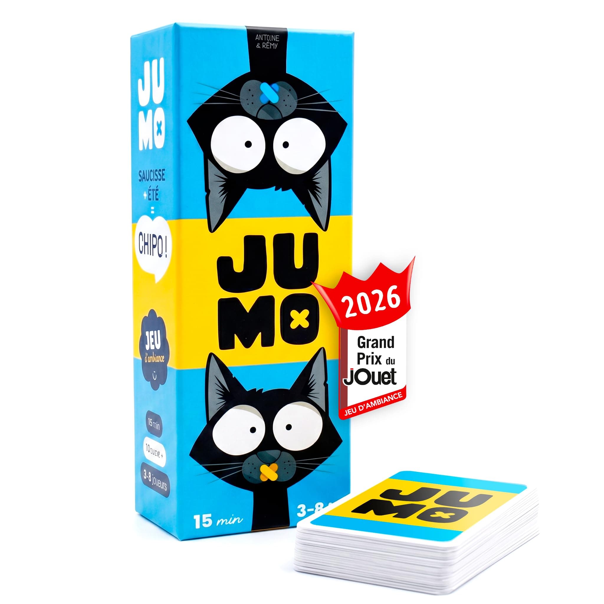 JUMO – Jeu de Société d’Ambiance – Grand Prix du Jouet 2026 – Drôle & Rapide – Association d’Idées & Rapidité – 3-8 Joueurs dès 10 ans – Cadeau Malin – par le créateur de Speed Bac – Jeu de Voyage