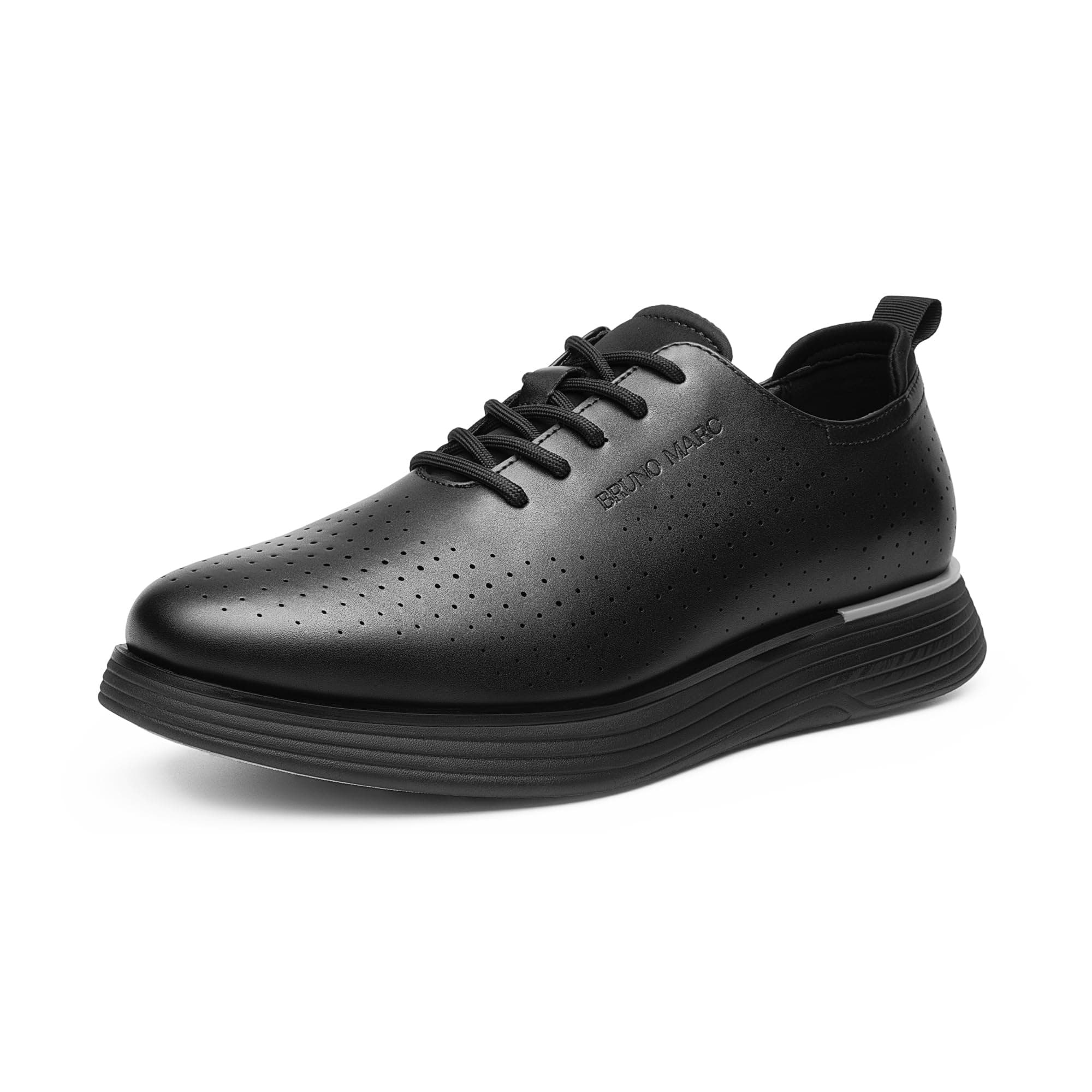 Bruno Marc Scarpe Eleganti Uomo in PU Perforato | Tomaia perforata per traspirabilità, soletta EVA da 5 mm ammortizzata e bordo a contrasto per un look casual elegante