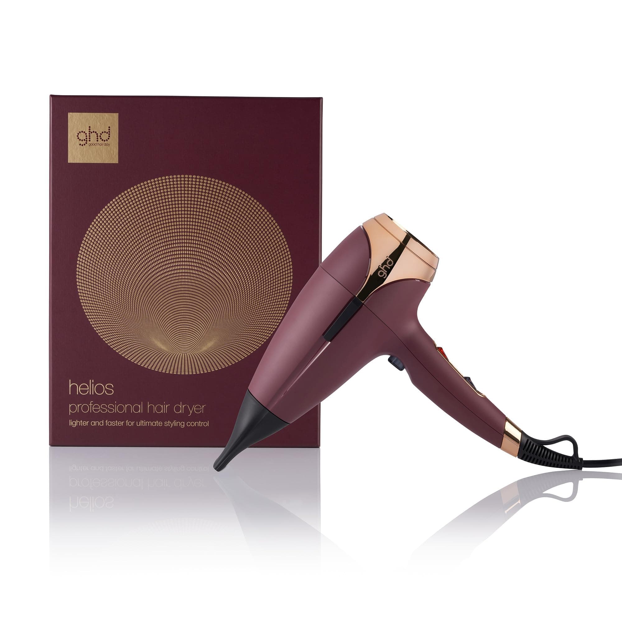 ghd Helios, Asciugacapelli Professionale Ionico Anticrespo, Asciugatura Rapida per Capelli più Lucenti con Motore Brushless, Bassi Livelli di Rumorosità, Design Ergonomico e Leggero