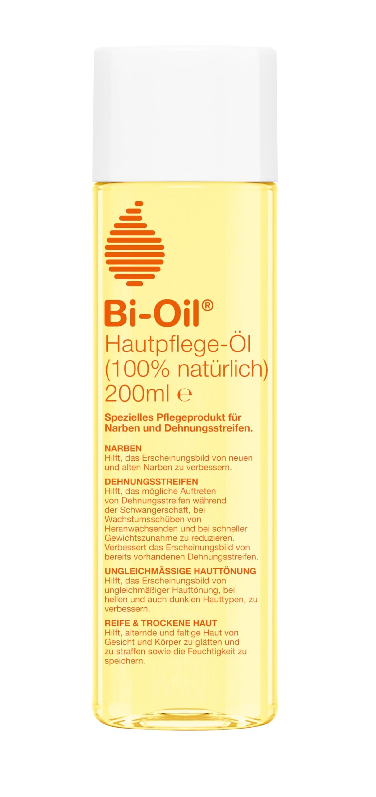 Bi-Oil Hautpflege Öl 100% natürlich | Schwangerschaftsöl mit 100 % natürlichen Inhaltsstoffen | Körperöl während und nach der Schwangerschaft | Vegan | 200 ml