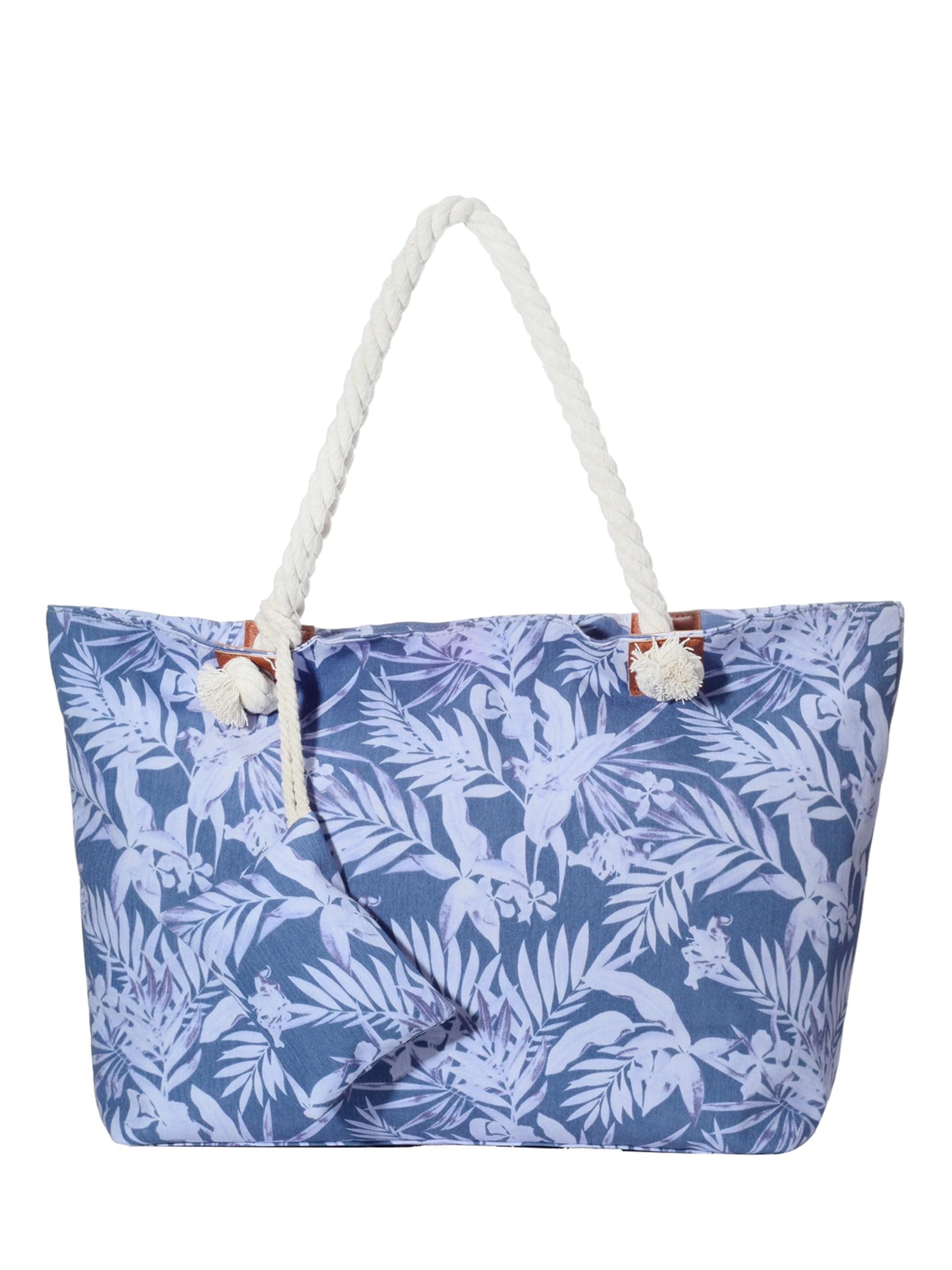 DonDon Borsa da spiaggia grande con chiusura zip 58 x 38 x 18 cm Shopper stile marinaro yacht style