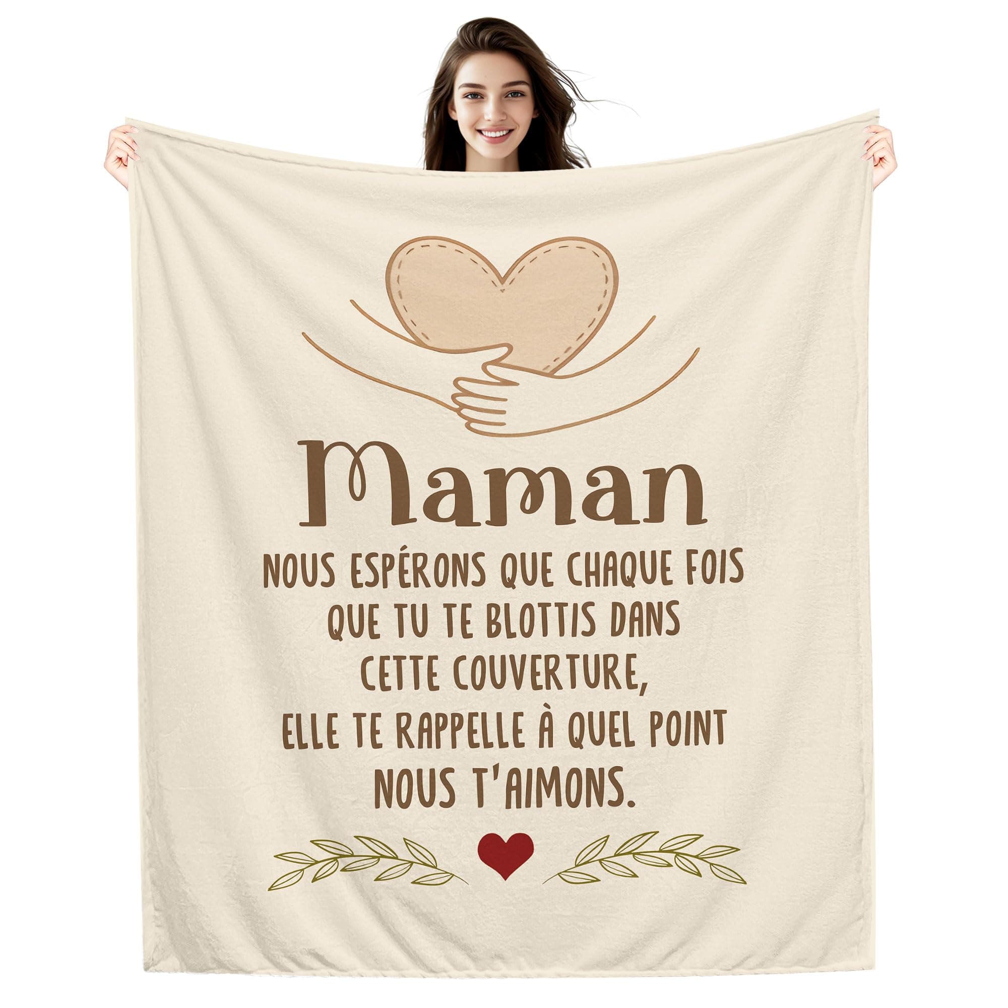 Maman Nous Espérons Que Chaque Fois que Tu te blottis Dans Cette Couverture elle Te Rappelle à Quel Point Nous t’aimons Couverture pour Maman Anniversaire Fête des Mères Cadeau de Noël(maman-b)