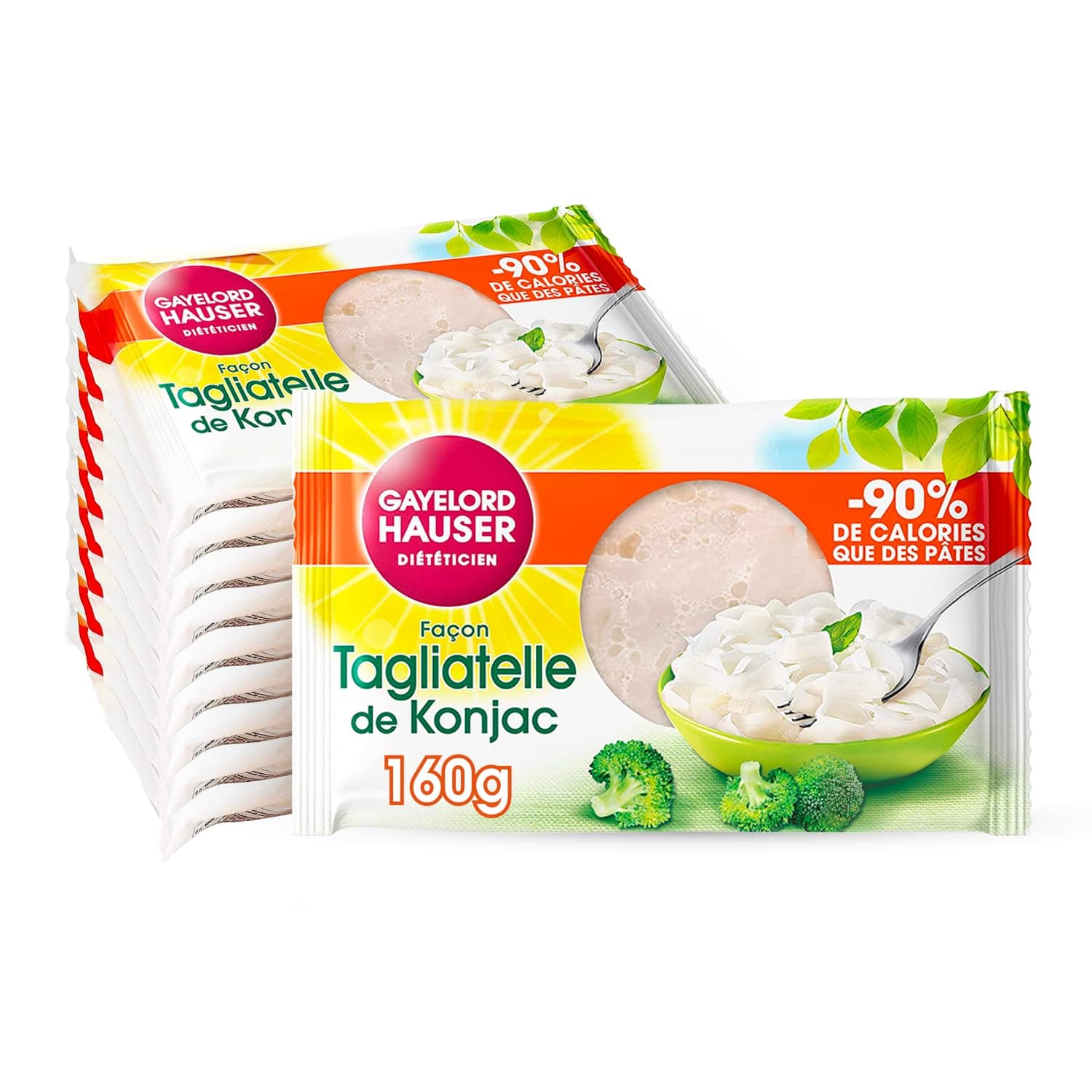 GAYELORD HAUSER - Tagliatelle de Konjac - Nature - Sans Rinçage - Prêt à l'Emploi - Lot de 10-160 g