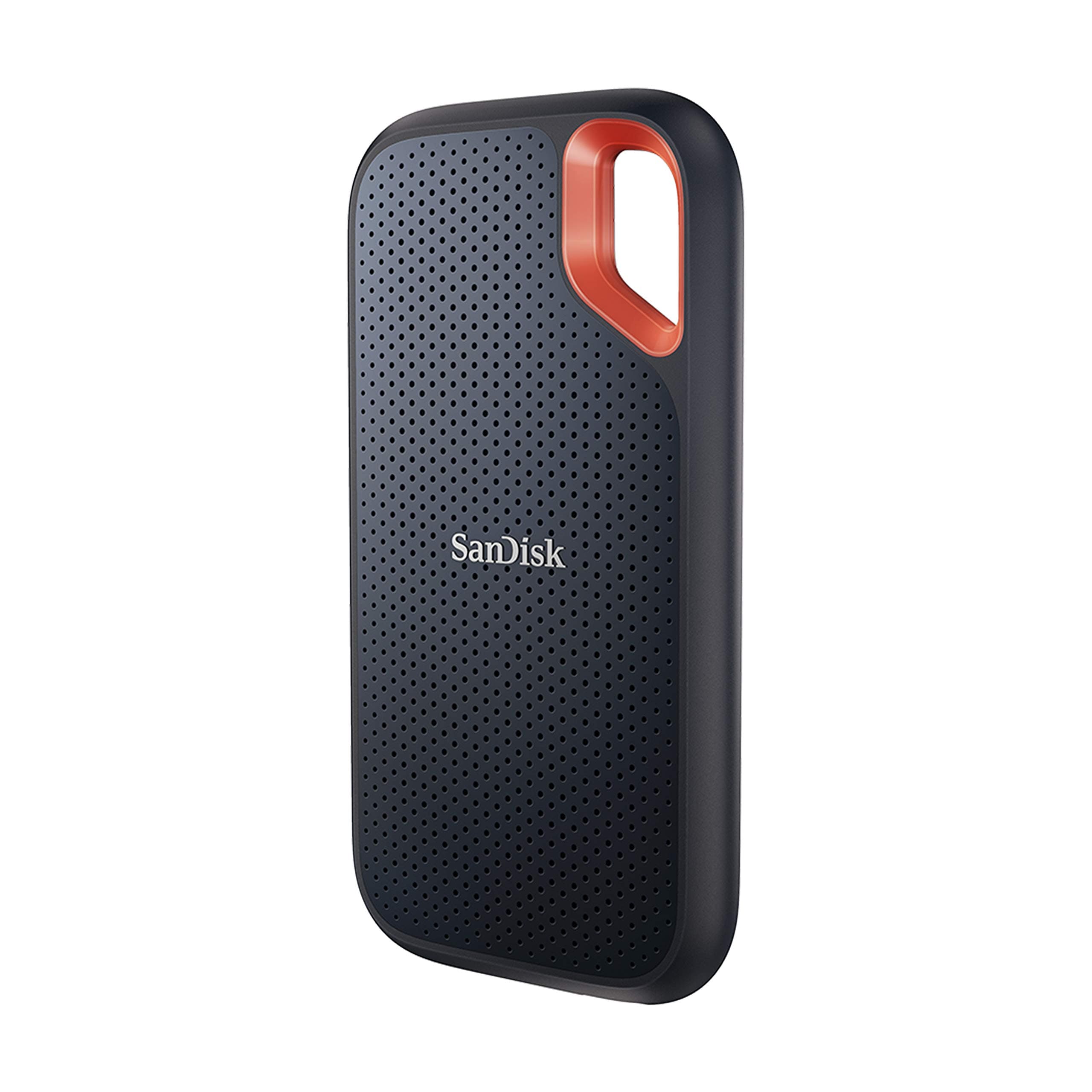 SanDisk Extreme Disque SSD Externe 500 Go (Portable NVMe SSD, jusqu'à 1050 Mo/s en lecture, 1000 Mo/s en écriture, USB-C, Résistance à la poussière et à l'eau classée IP65, Mousqueton pratique) Noir