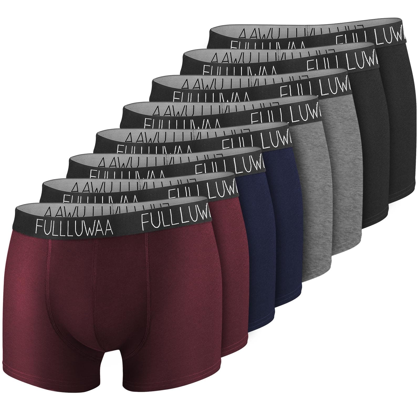 Fullluwaa Boxer Homme Coton Lot de 8, Doux Confortable, Ceinture Élastique | Calecon Homme, Coton Doux, Étiquette Sans Couture, Ceinture Élastique, Confortable Et Respirant, Coupe ajustée
