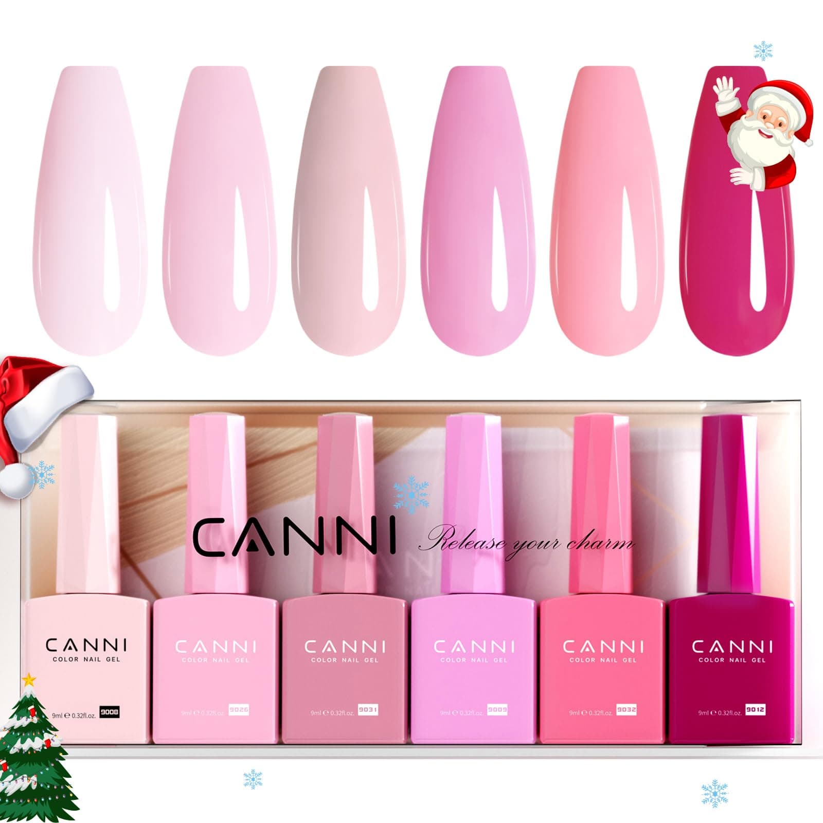 CANNI Esmaltes Semipermanentes de Uñas en Gel 6 Color | claro violeta light pink purple UV Gel Kit Gel Nail Polish Esmalte Uñas Valentín Kit Uñas Semipermanentes Pintauñas Set