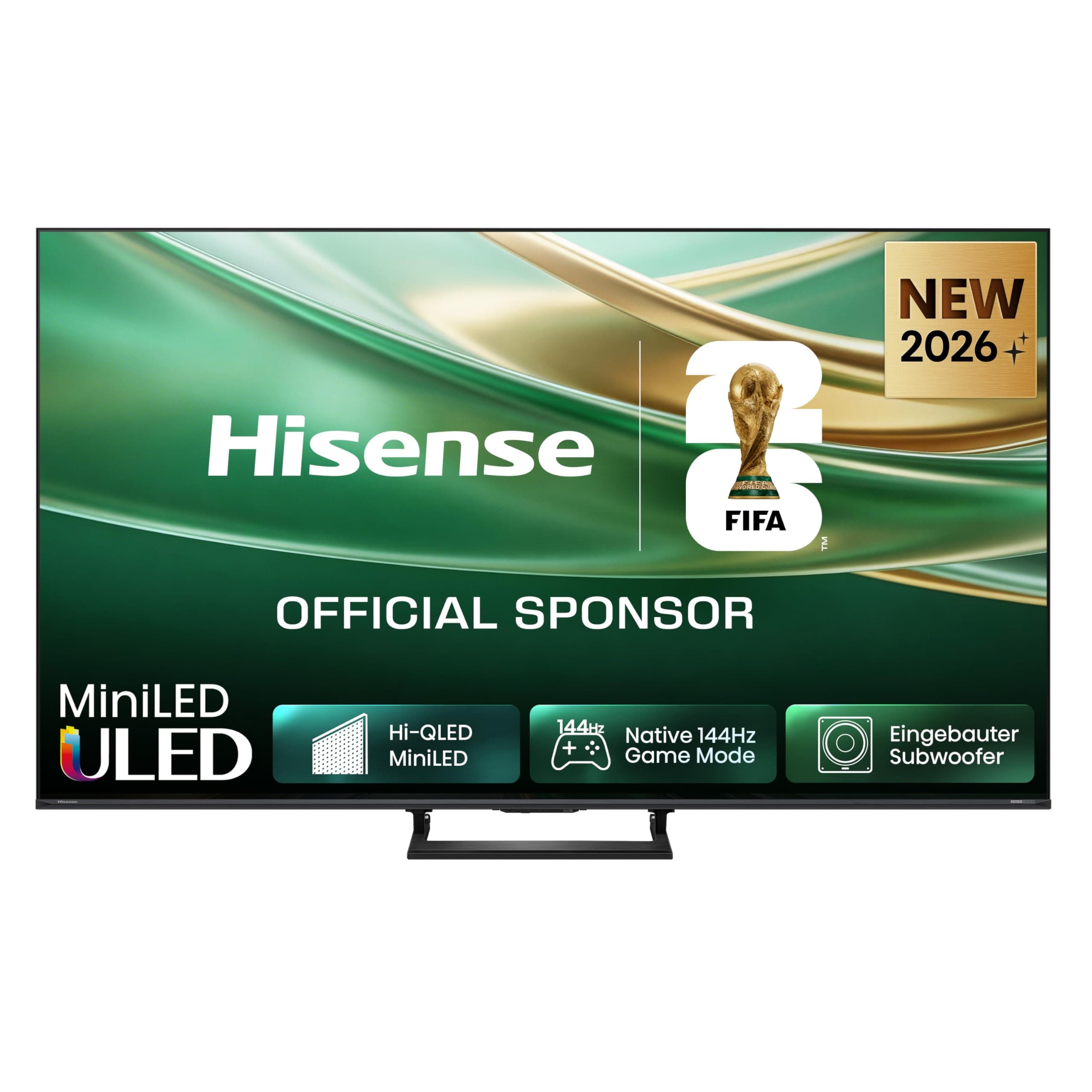 Hisense 50E8DS Fernseher 50 Zoll, 4K UHD, Hi-QLED Mini LED, Smart TV, 144Hz, Hi-View AI Engine, Dolby Vision.Atmos, Unibody Slim, FreeSync Premium, AI-Lichtsensor, Game Bar, Tuned by Devialet