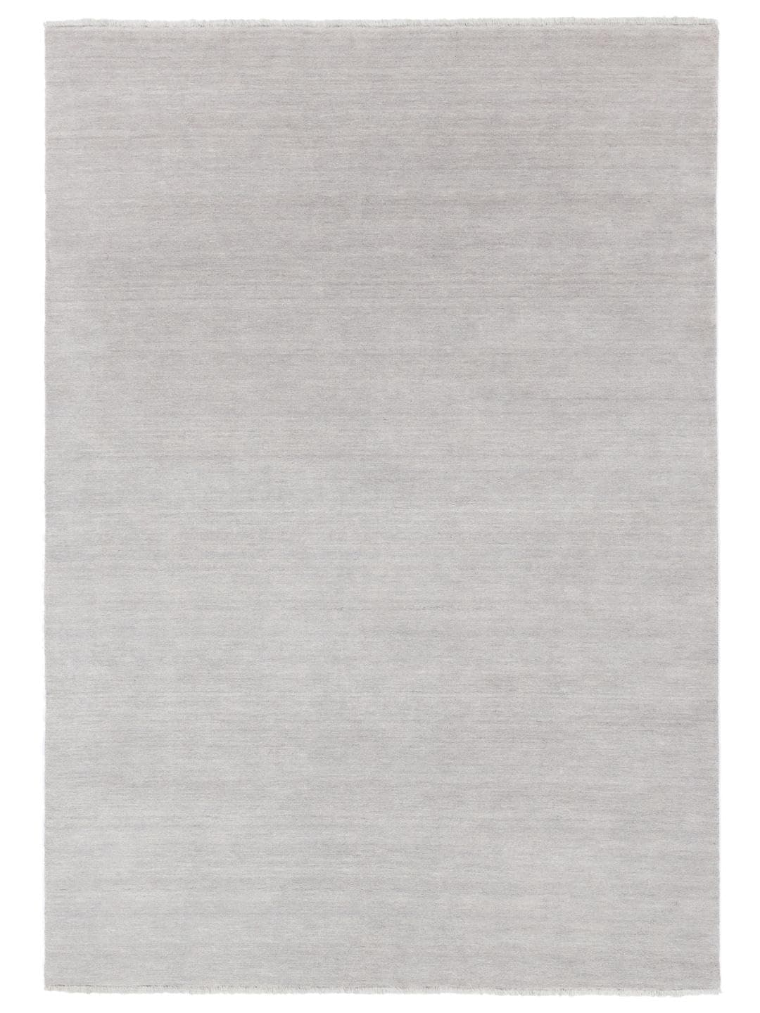 RugVista Handloom Fringes, Alfombra, Modernas, 140 x 200 cm, Rectangular, Pelo Medio, Sala de Estar, Dormitorio, Limpieza en seco, Certificado Care & Fair, Plata