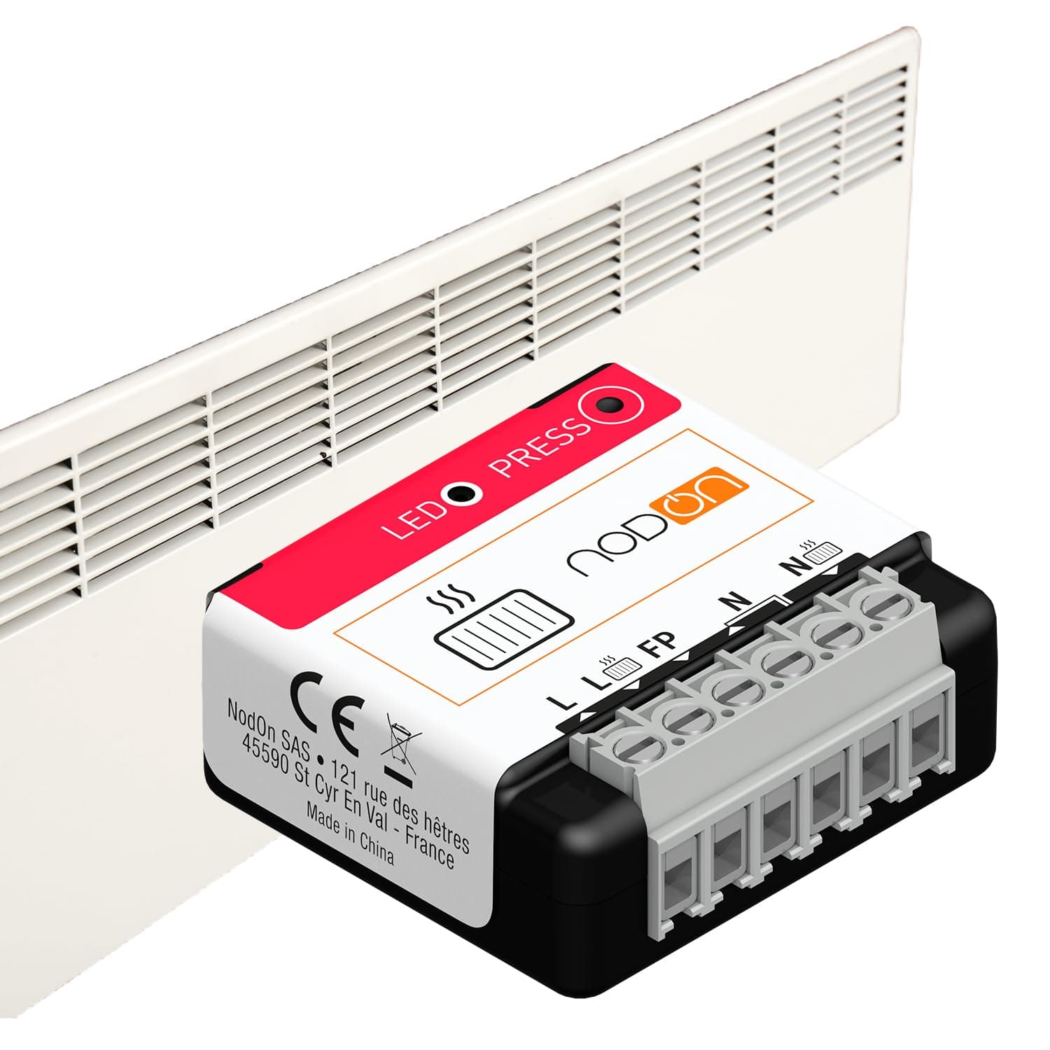 NodOn Zigbee 3.0 Module Chauffage Fil Pilote avec Mesure de Consommation - Fil Pilote Connecté Gestion Chauffage - Economies d’Energie, 6 modes, Compatible Zigbee Home Assistant, Jeedom, Zigbee2MQTT