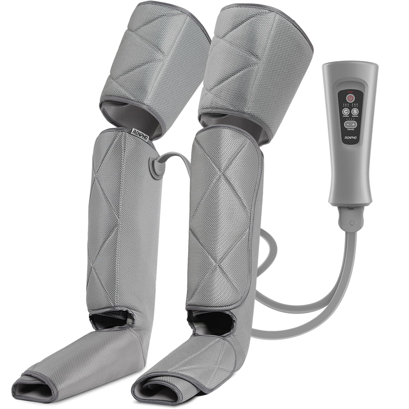 RENPHO Massage Jambes Appareil de Massage pour Jambes et Pieds Circulation Electrique Compression d’air pour le massage et la relaxation Pieds de mollet Cuisse