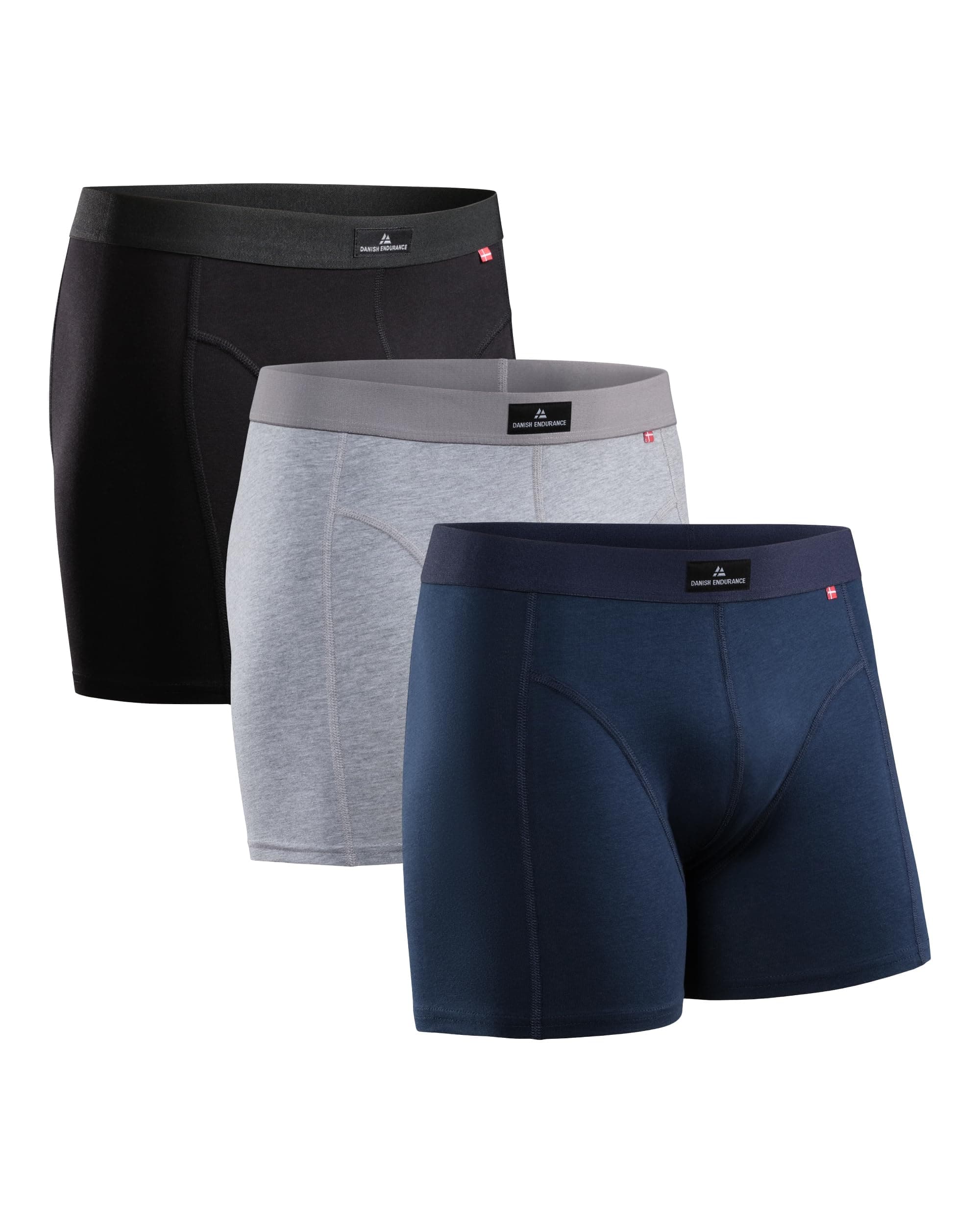 Danish Endurance Lot de 3 Boxers élastiques en Coton pour Homme