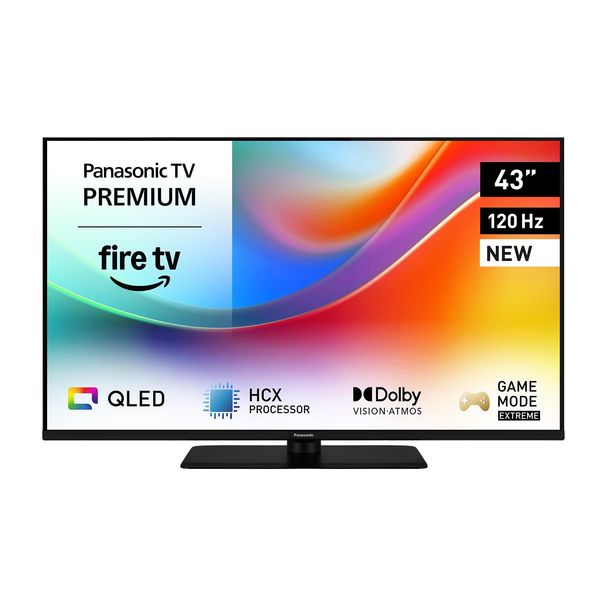 Panasonic Premium TV-43W85BEZC, Série W85B, 43 Pouces, 4K Ultra HD QLED Smart TV, 120Hz, Fire TV, Dolby Vision & Atmos, Mode Game Extreme, Support Alexa, Apple, Bluetooth, Noir