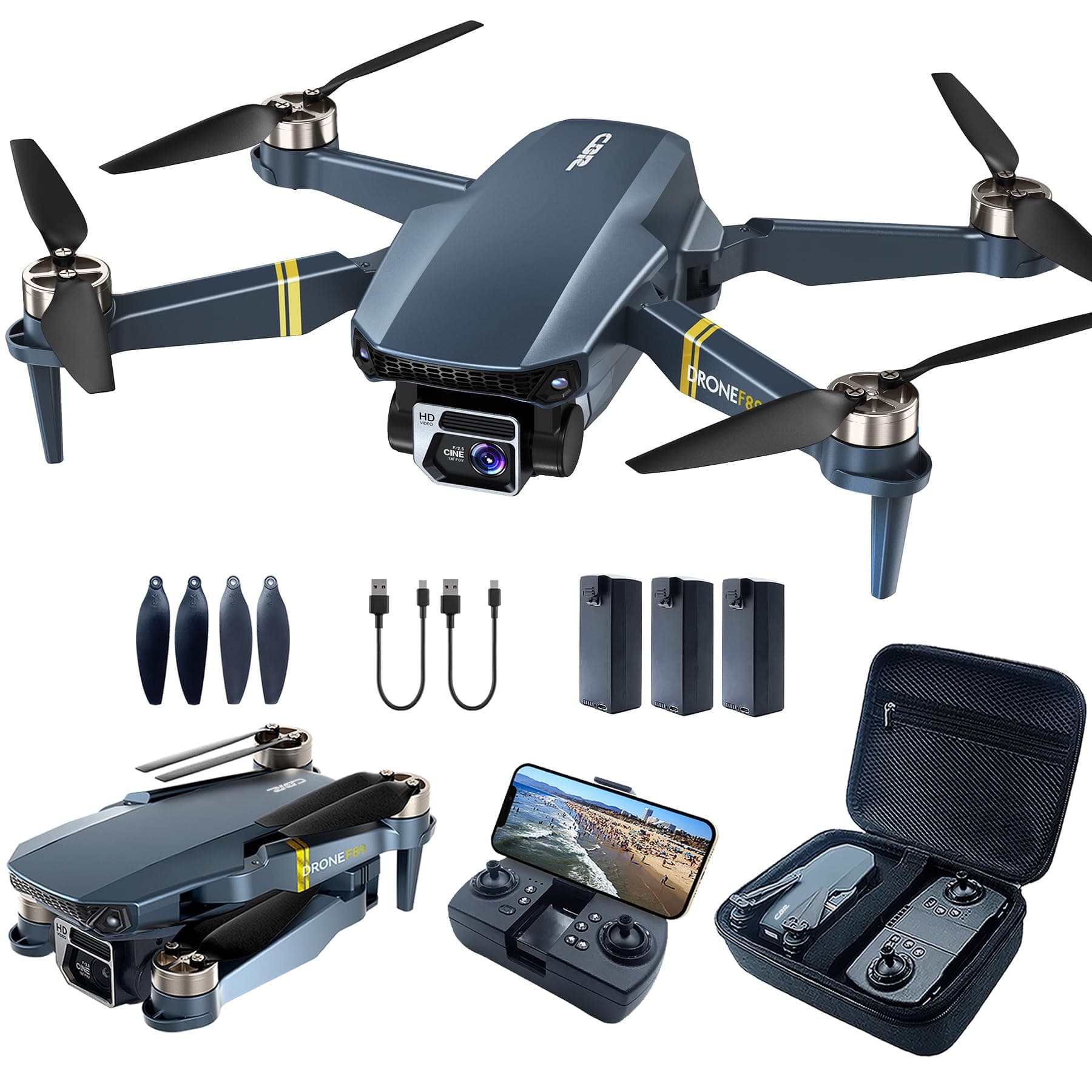 Dron con Cámara 4K HD, 84 Min de Vuelo (3 Baterías), Alcance de 800 m, Seguimiento Automático, Motor Brushless y Hover Automático – Ideal para Principiantes y Adultos