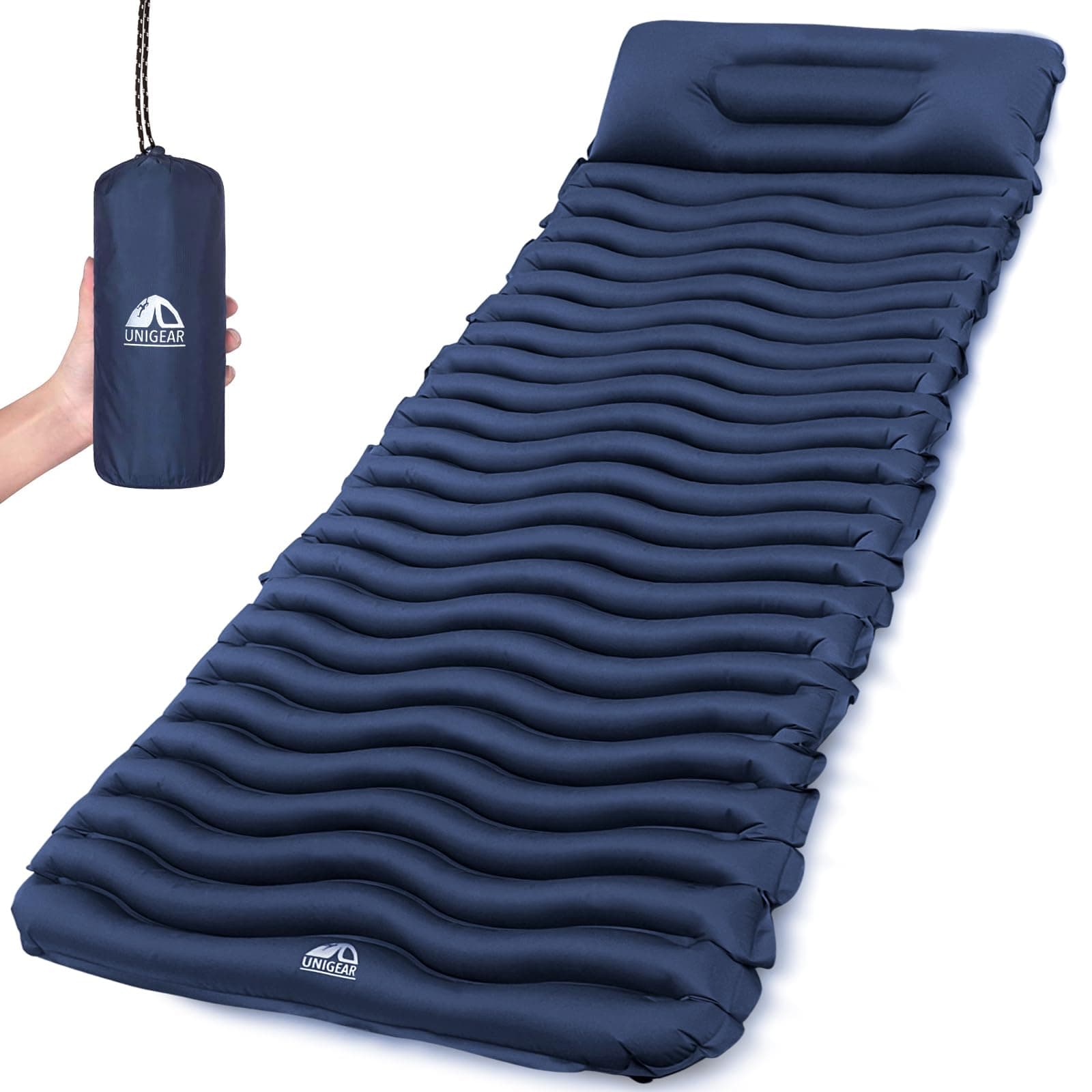 Unigear Materassino da Campeggio, Letto Gonfiabile da Campeggio Ultraleggero per Escursionismo, Zaino in Spalla, Amaca, Tenda, Sacco a Pelo