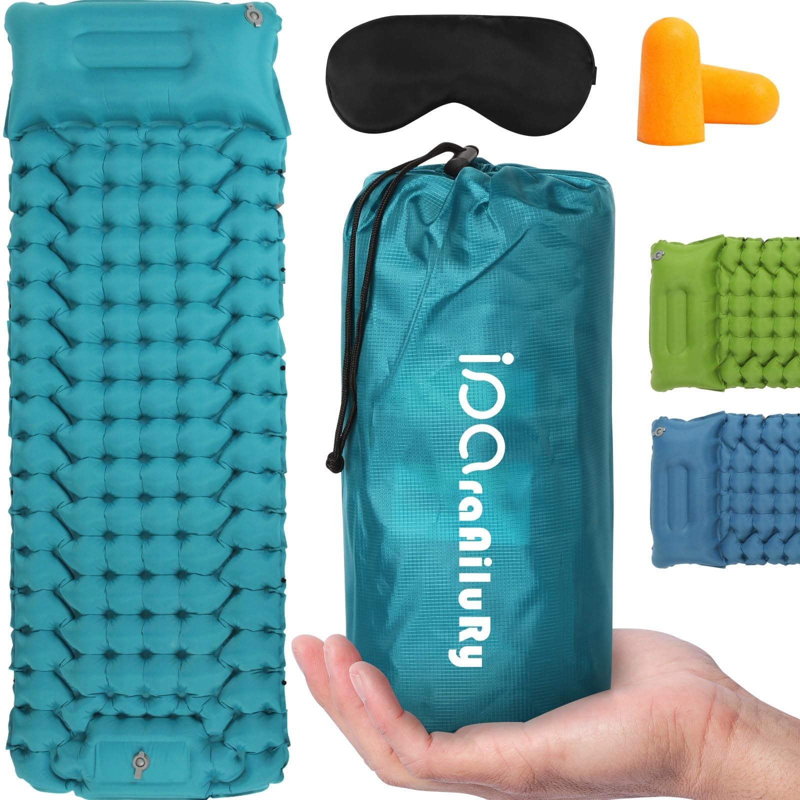 iParaAiluRy Materassino Campeggio Autogonfiante, Ultraleggero Materasso Gonfiabile Singolo con Cuscino per Campeggio, Outdoor, Spiaggia, Escursionismo, Portatile Materassino Autogonfiante