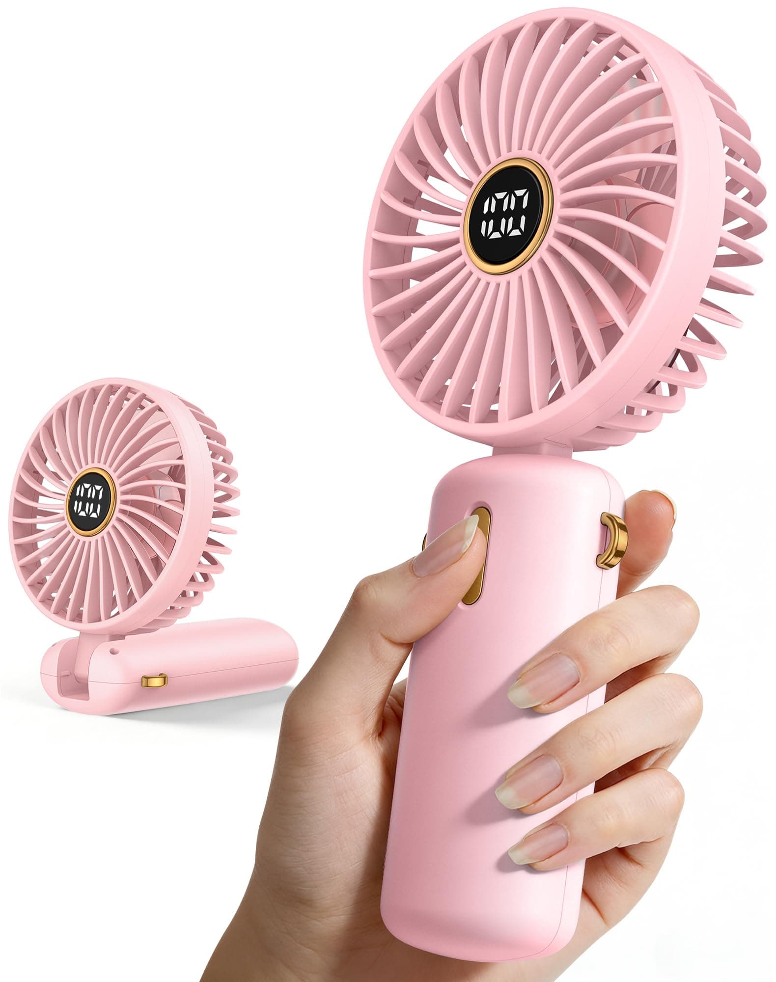 Ventilateur Portable Mini Poche Petit - Rechargeable USB Ventilo Main Portatif Silencieux Fan Pile Batterie Ventilateurs Hand Held Ventillateur Bureau Table Visage Voyage Externe Individuel Personnel