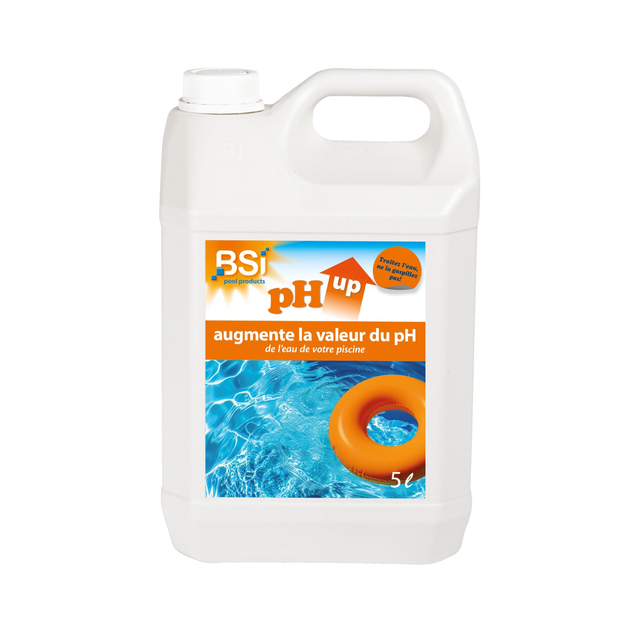 BSI - pH Up Liquide - Pour Augmenter pH de Piscine ou Spa - 5 L, Bleu, Translucide