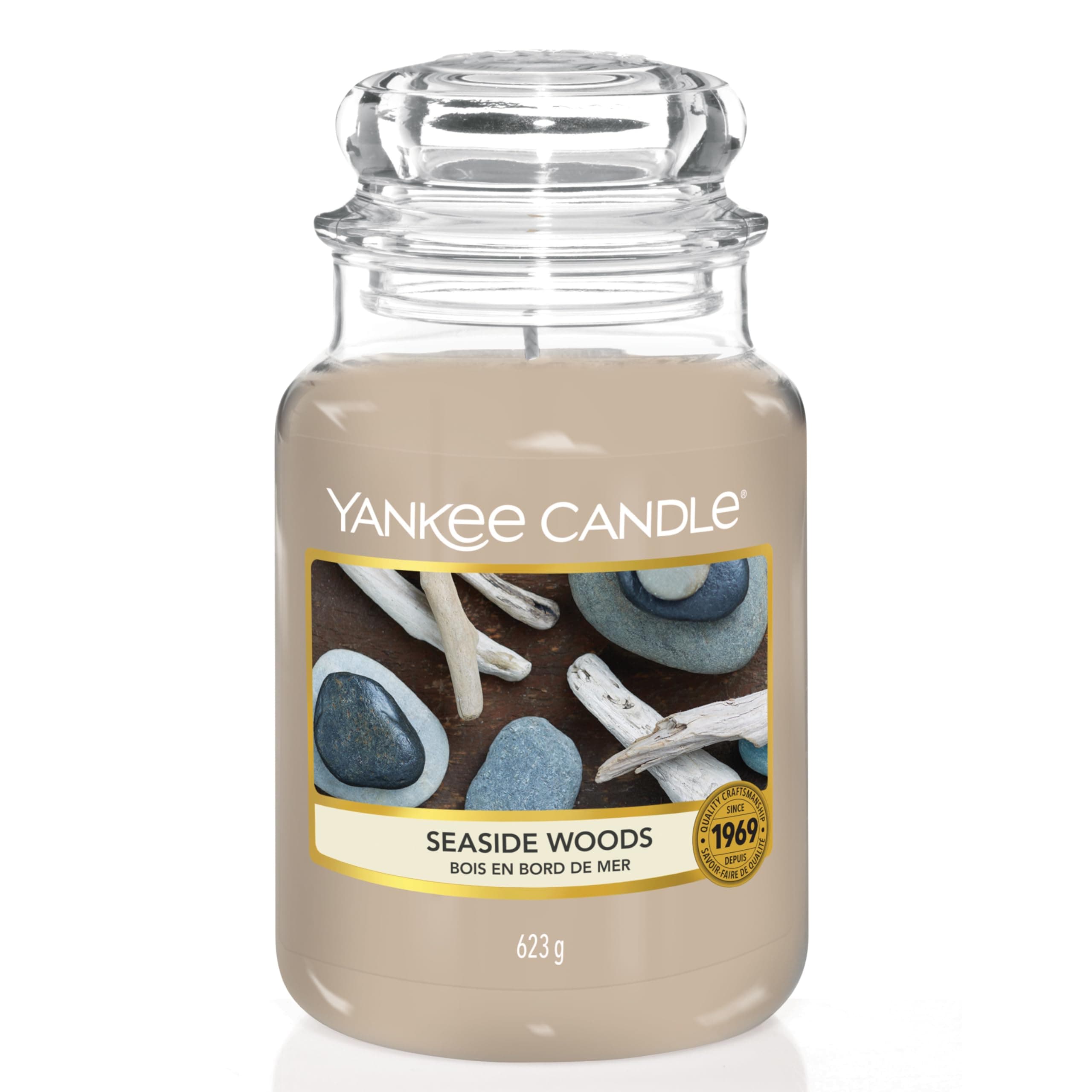 Yankee Candle Candela profumata in giara grande | Legno in riva al mare | Durata Fino a 150 Ore | Regali per donne