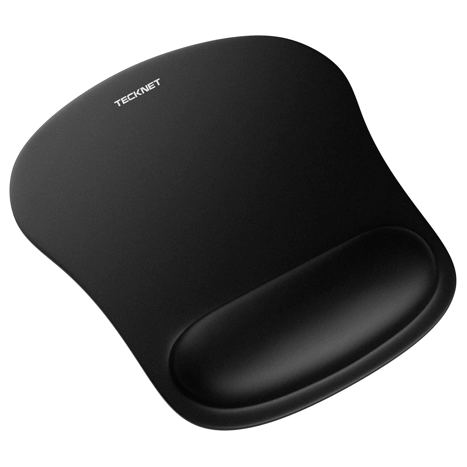 TECKNET Tapis de Souris Ergonomique, Mousse à Mémoire de Forme, Noir | Repose Poignet, Résistant à Usure Lavable Tapis Souris Parfait pour Ordinateur, Bureau