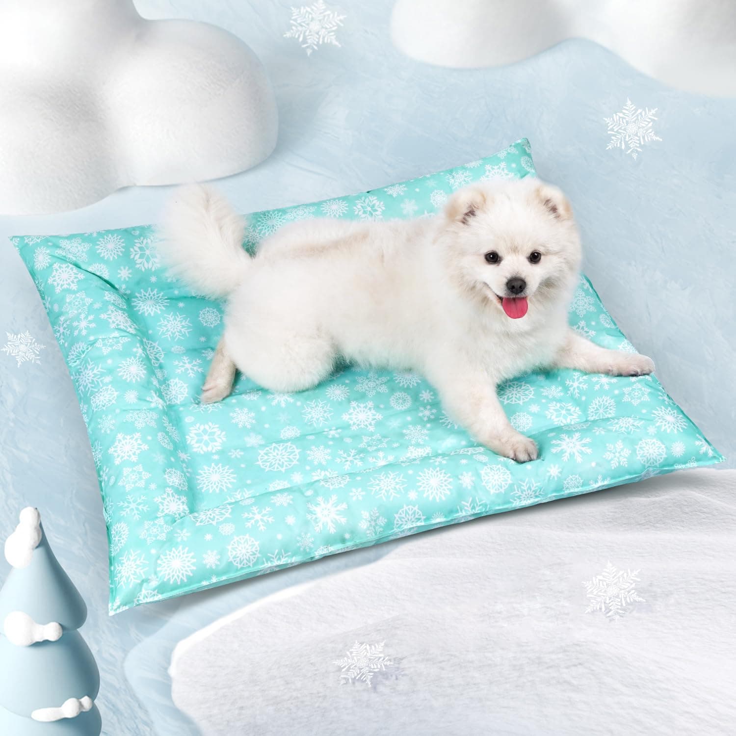 Pawtasy Tapis Rafraichissant pour Chien et Chats - Refroidissement Gel Non Toxique pour Animaux de Compagnie - Fraicheur Refrigerant Chat M 76 x 66 cm