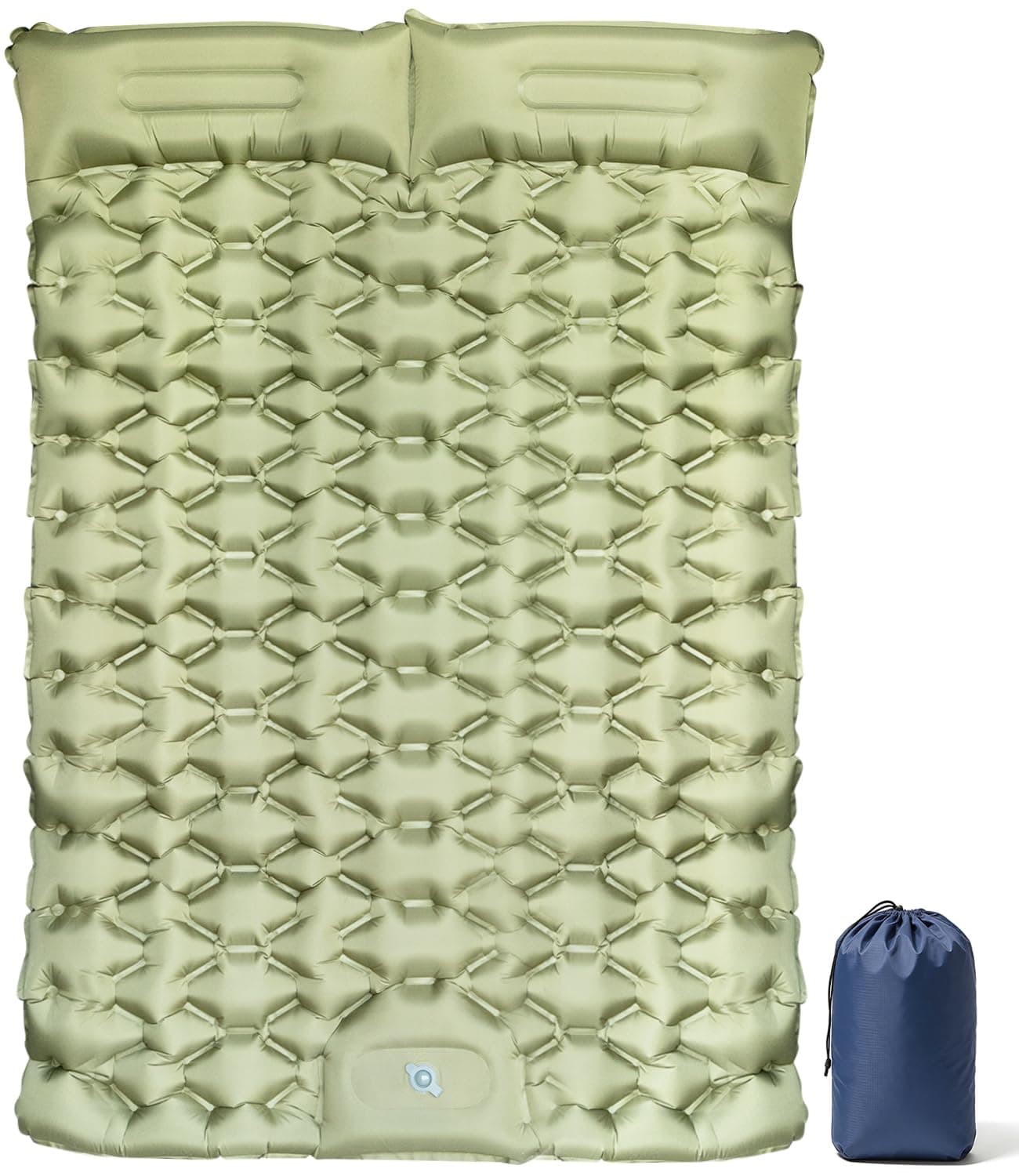 Materasso Campeggio Autogonfiante Doppio Ultraleggero 1,65kg – Letto Gonfiabile Matrimoniale 203x123x10cm con Cuscino 15cm Struttura Sospesa TPU Antiforatura – per Campeggio Trekking Spiaggia Ospiti
