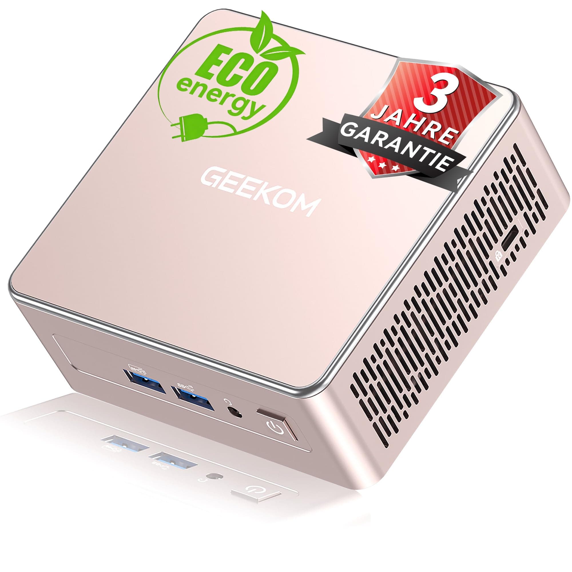GEEKOM Mini PC A5 2026 Neu mit AMD Ryzen 5 7430U,16GB RAM(Erweiterbar, Nicht LPDDR) 512GB SSD, Windows 11 Pro Ultra-leiser Kompakter Desktop-PC mit Dual HDMI 8K-Ausgang & SD-Slot für Business/Büro