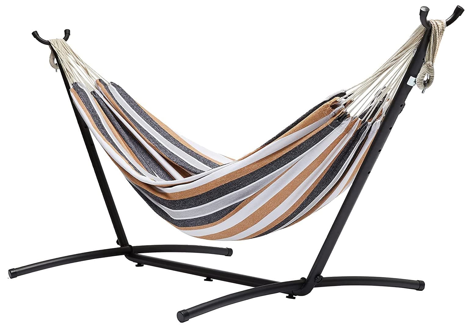 Amazon Basics medianas Hamaca de tela con soporte, Abigarrado, 300 x 117 x 100 cm