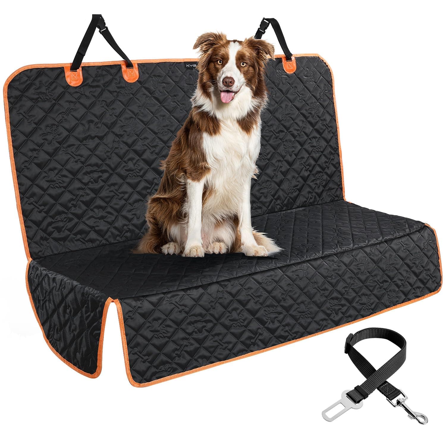 KYG Funda de asiento de coche para perro, protector de asiento trasero impermeable y antideslizante para mascotas y niños, tamaño universal 132 x 58 x 46 cm
